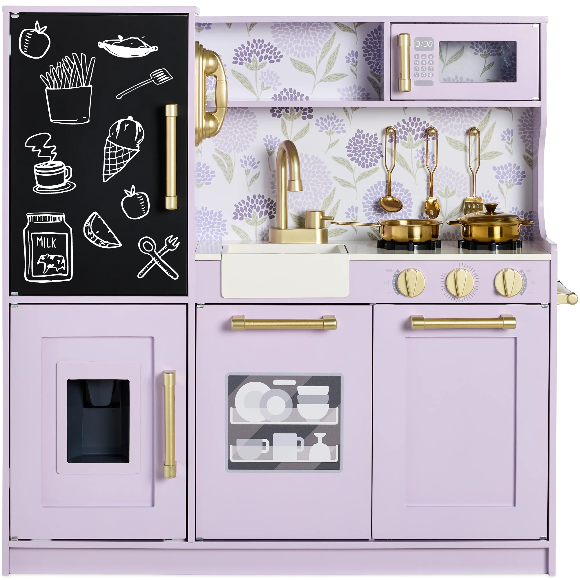 Wooden Play Kitchen for Kids with Accessories, Pretend Cooking Set, Ages 3+ - Image 8