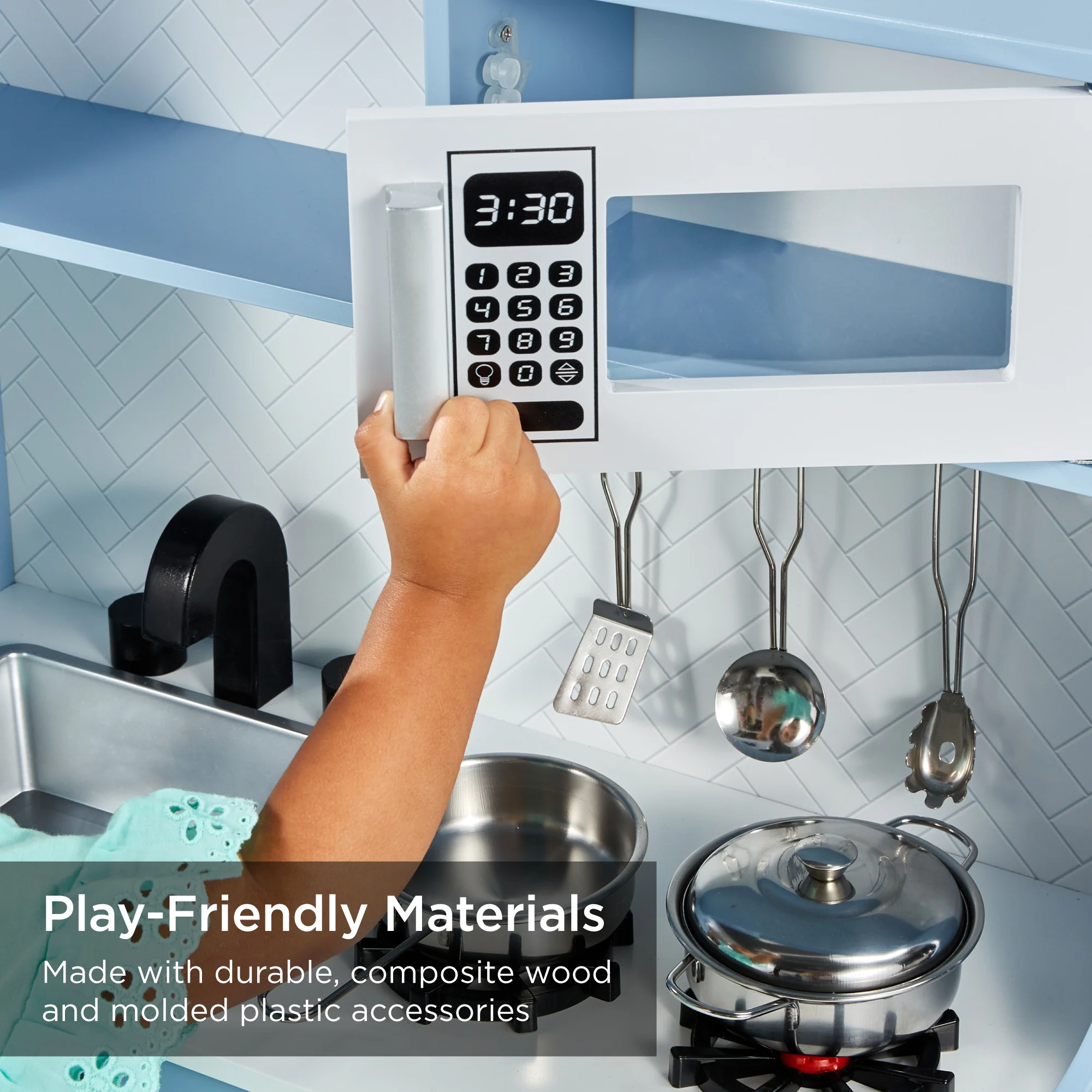 Wooden Play Kitchen for Kids with Accessories, Pretend Cooking Set, Ages 3+ - Image 87