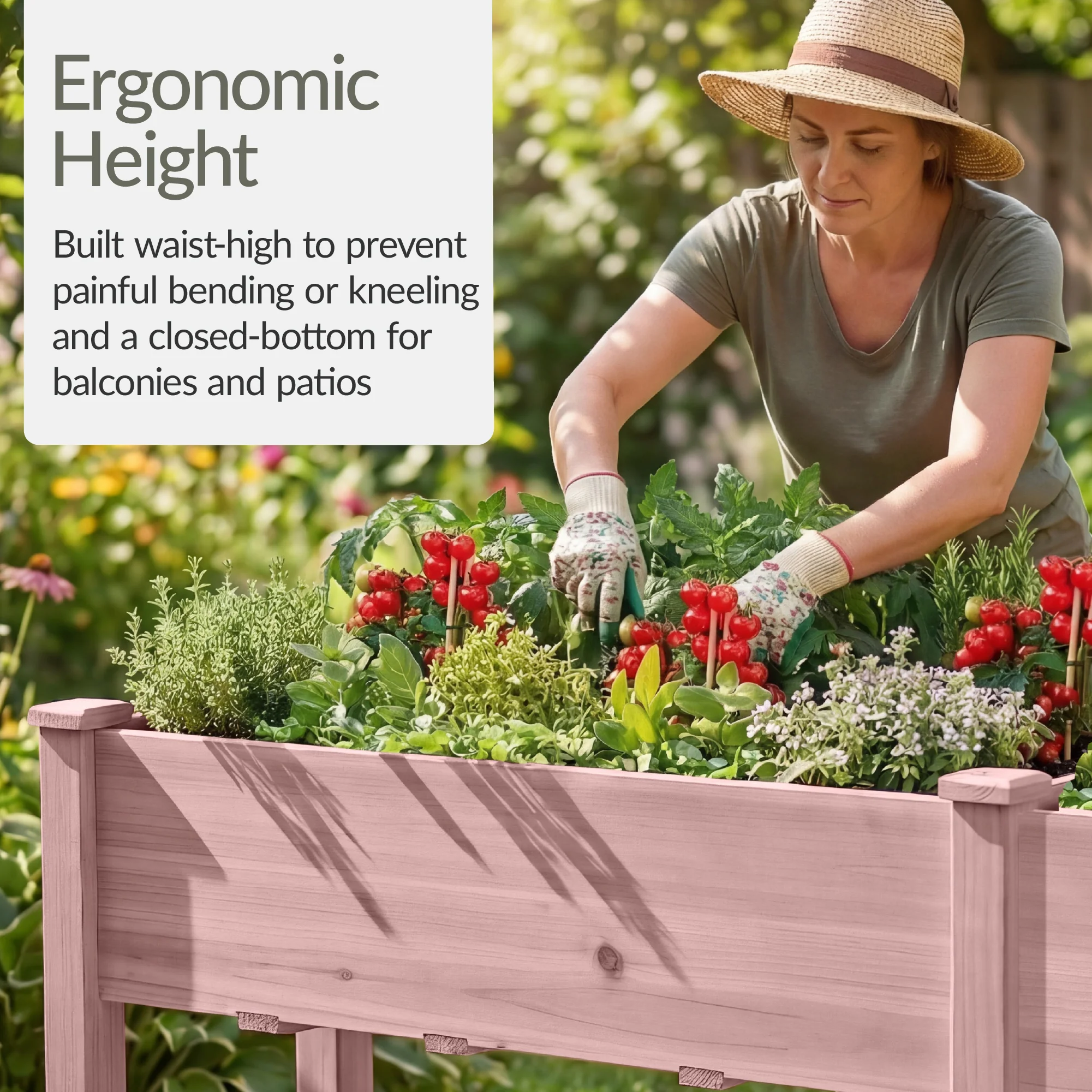 Raised Garden Bed, Elevated Wood Garden Planter Stand - 72x24x30in - Image 32