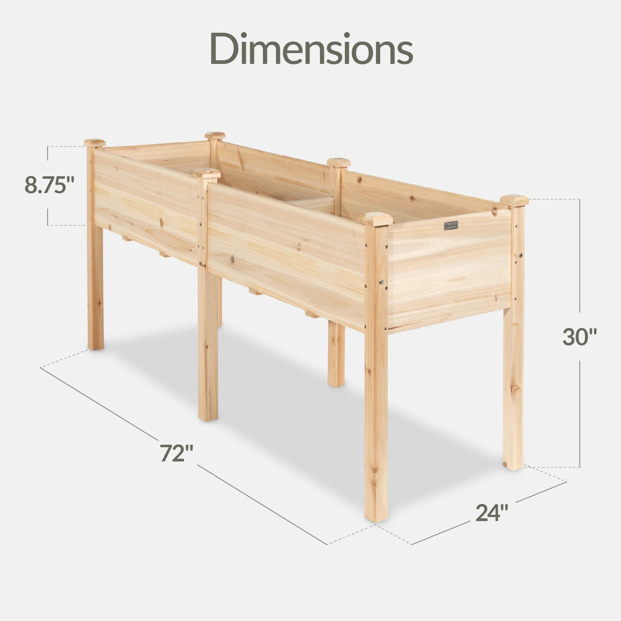 Raised Garden Bed, Elevated Wood Garden Planter Stand - 72x24x30in - Image 44