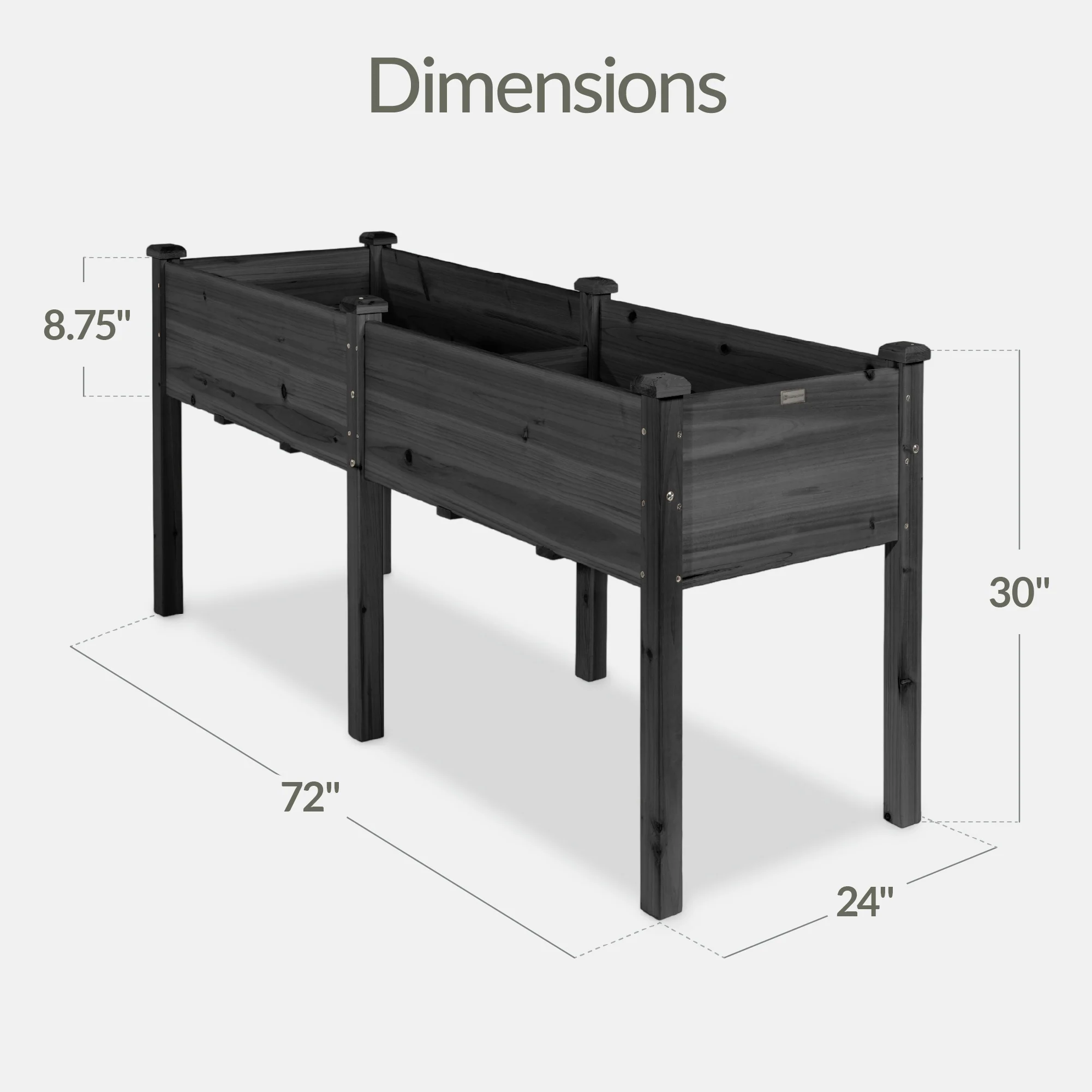 Raised Garden Bed, Elevated Wood Garden Planter Stand - 72x24x30in - Image 51