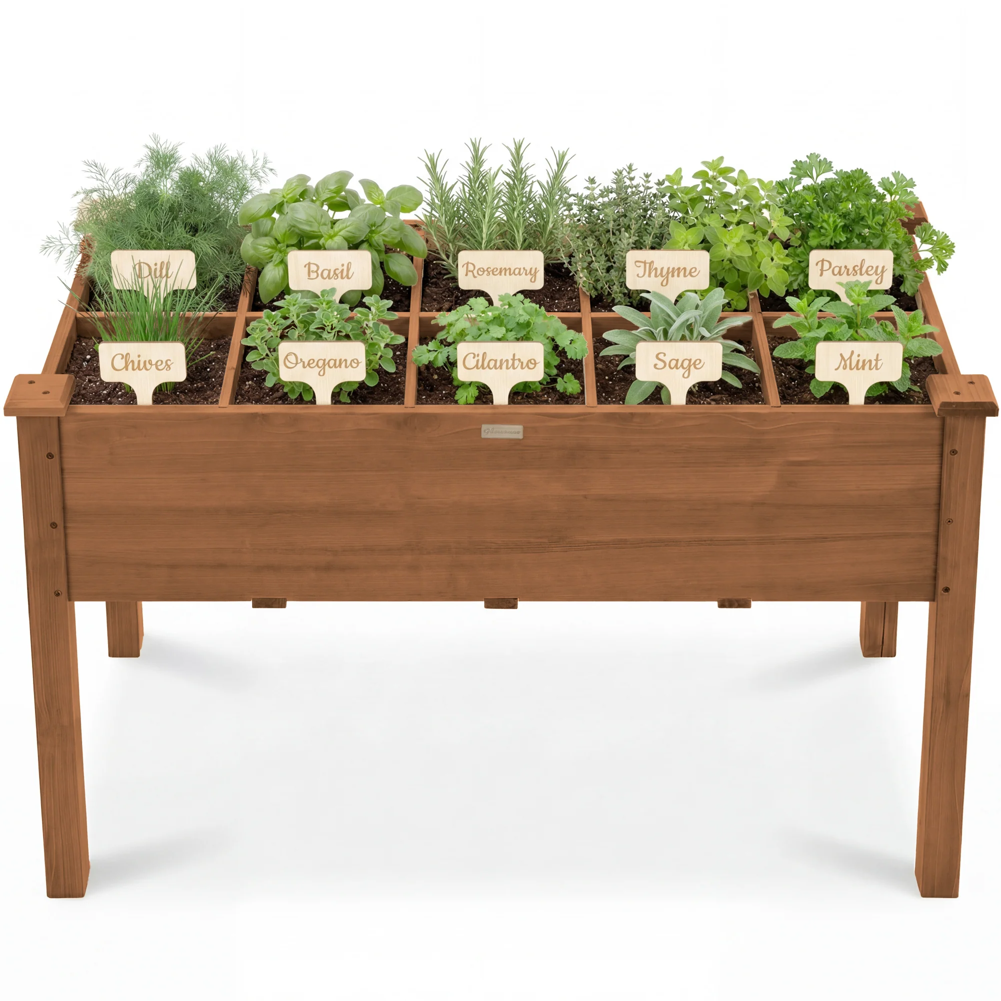 Raised Garden Bed Planter Box with 10 Grid Sections - Image 9