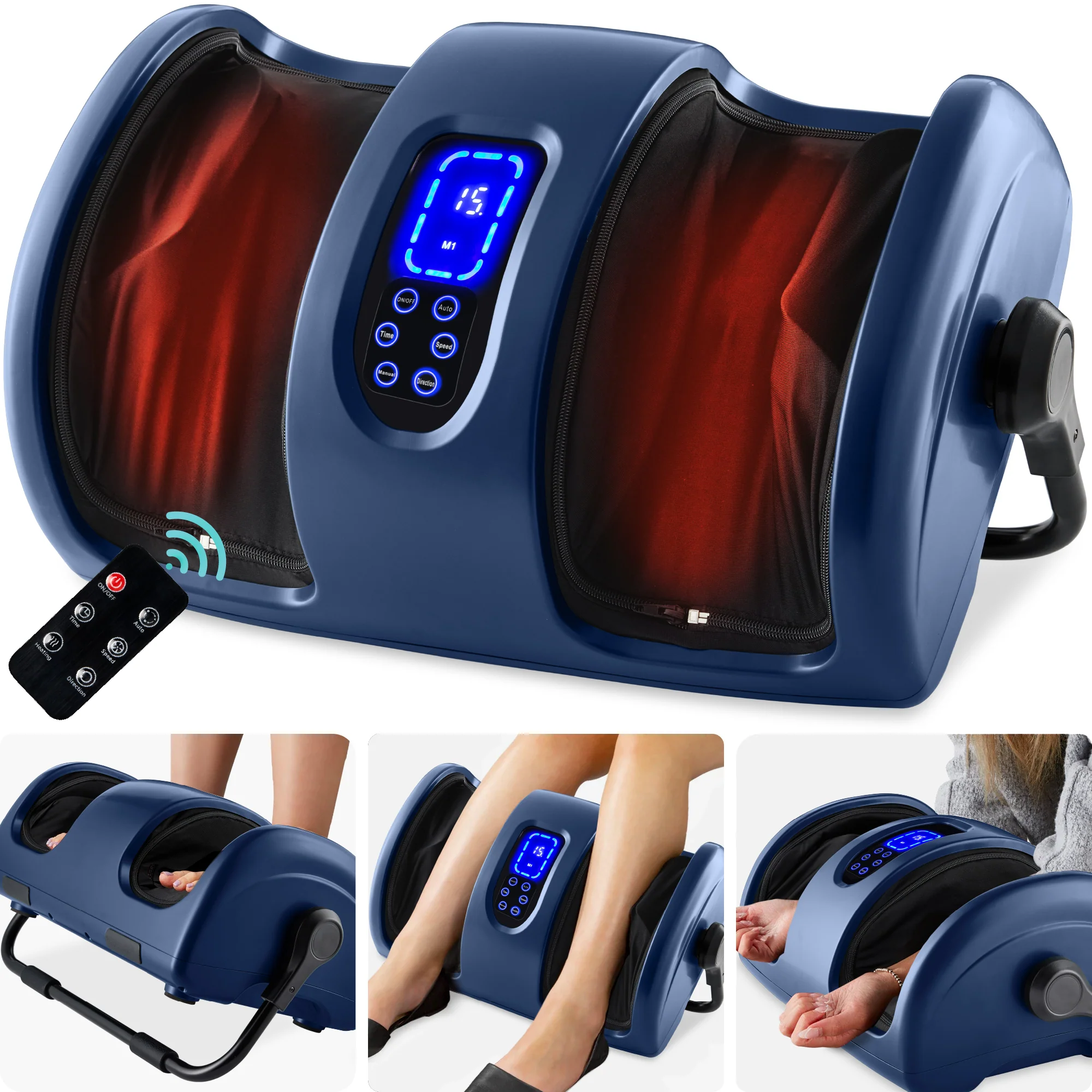 Reflexology Shiatsu Foot Massager w/ High-Intensity Rollers, Remote Control - Image 29