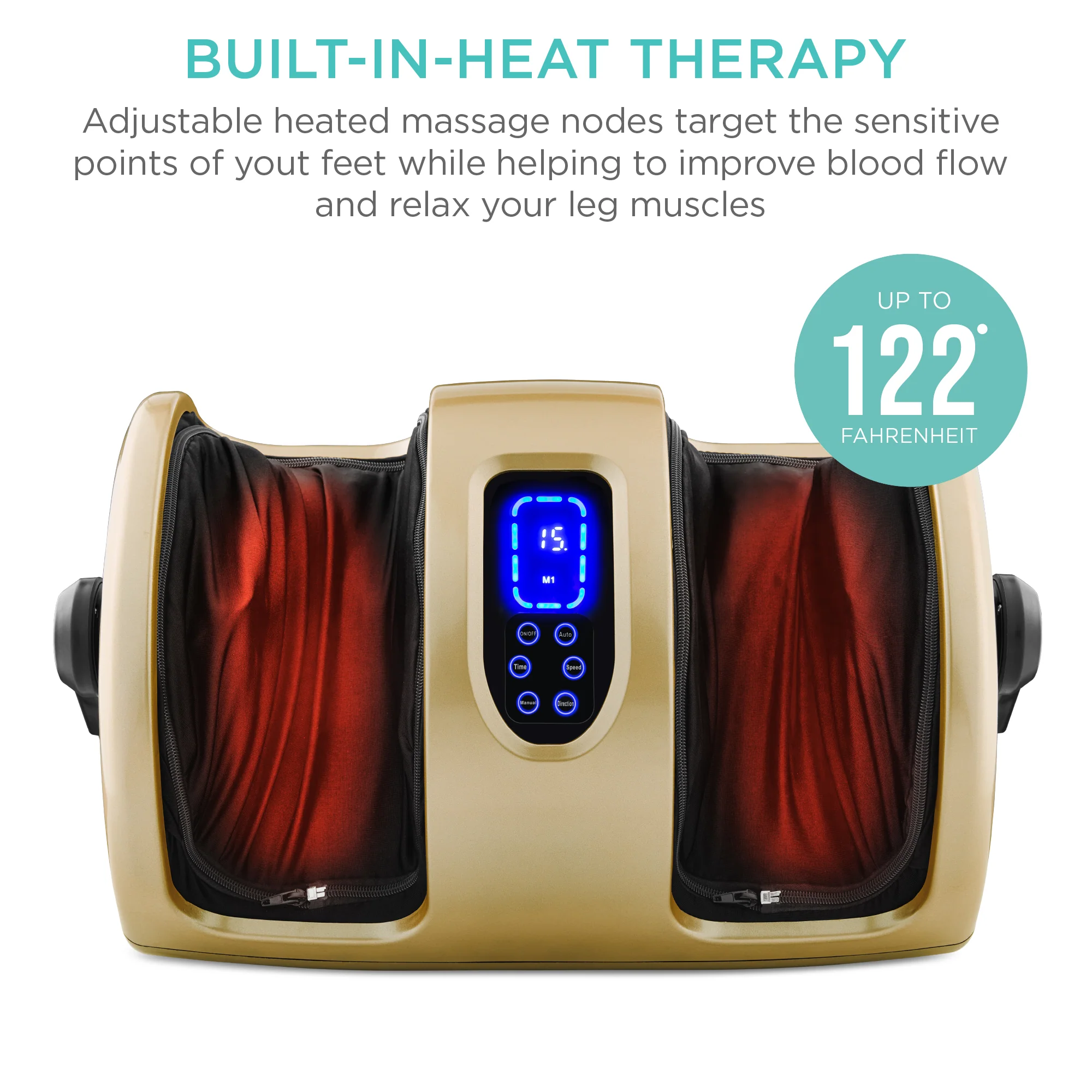 Reflexology Shiatsu Foot Massager w/ High-Intensity Rollers, Remote Control - Image 4
