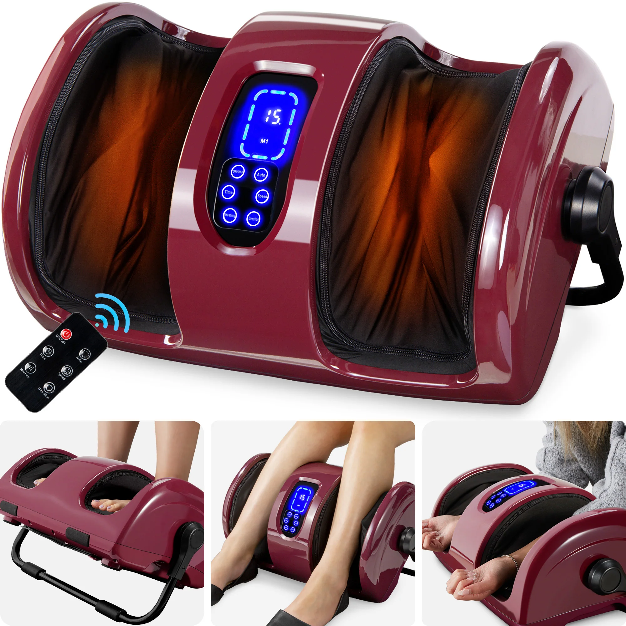 Reflexology Shiatsu Foot Massager w/ High-Intensity Rollers, Remote Control - Image 43