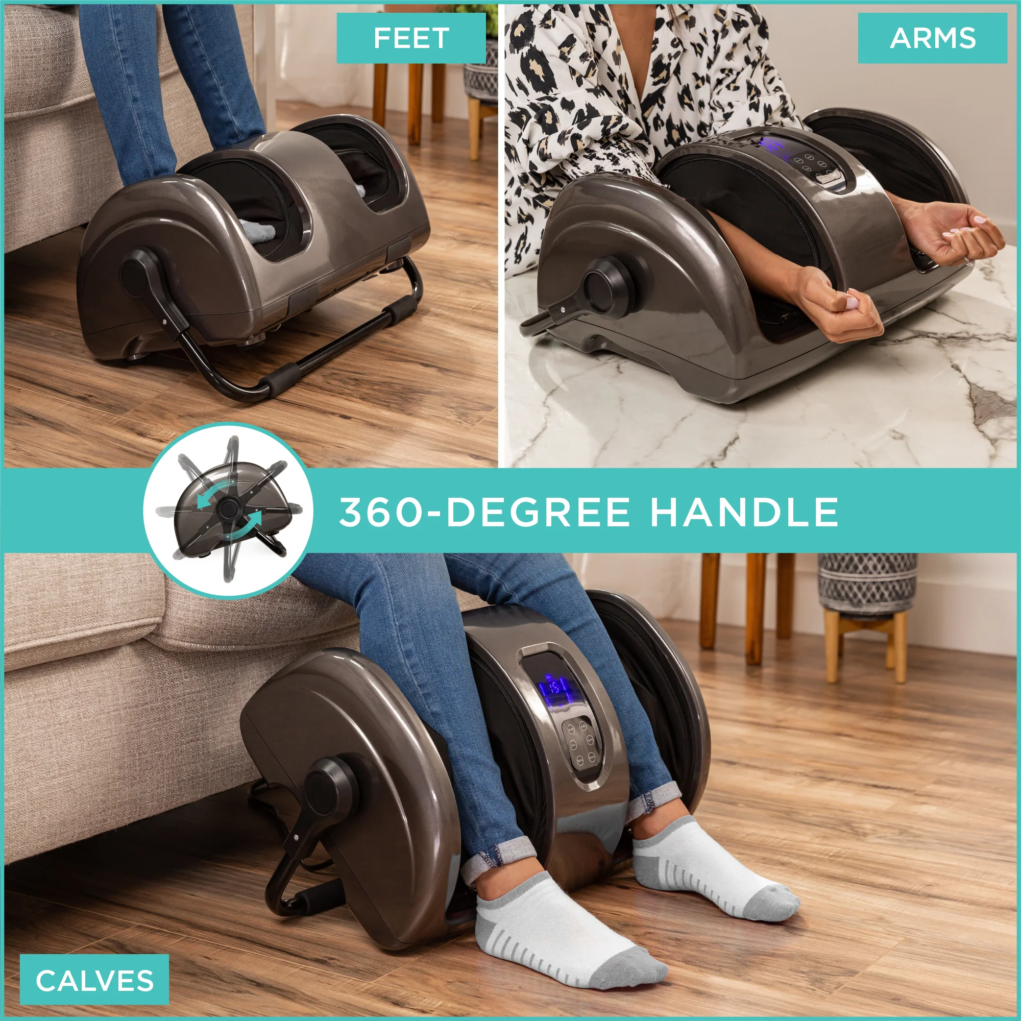Reflexology Shiatsu Foot Massager w/ High-Intensity Rollers, Remote Control - Image 58