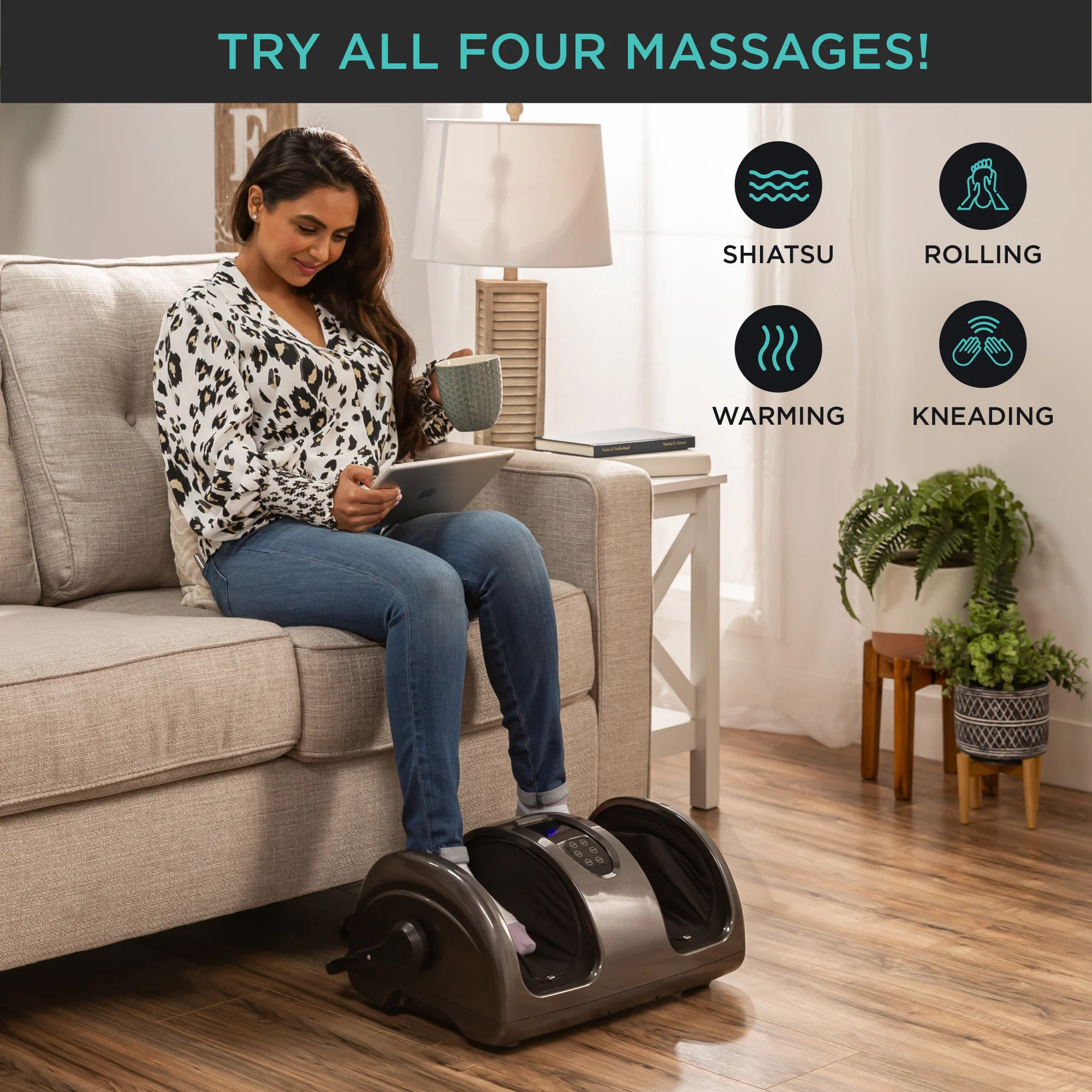 Reflexology Shiatsu Foot Massager w/ High-Intensity Rollers, Remote Control - Image 61