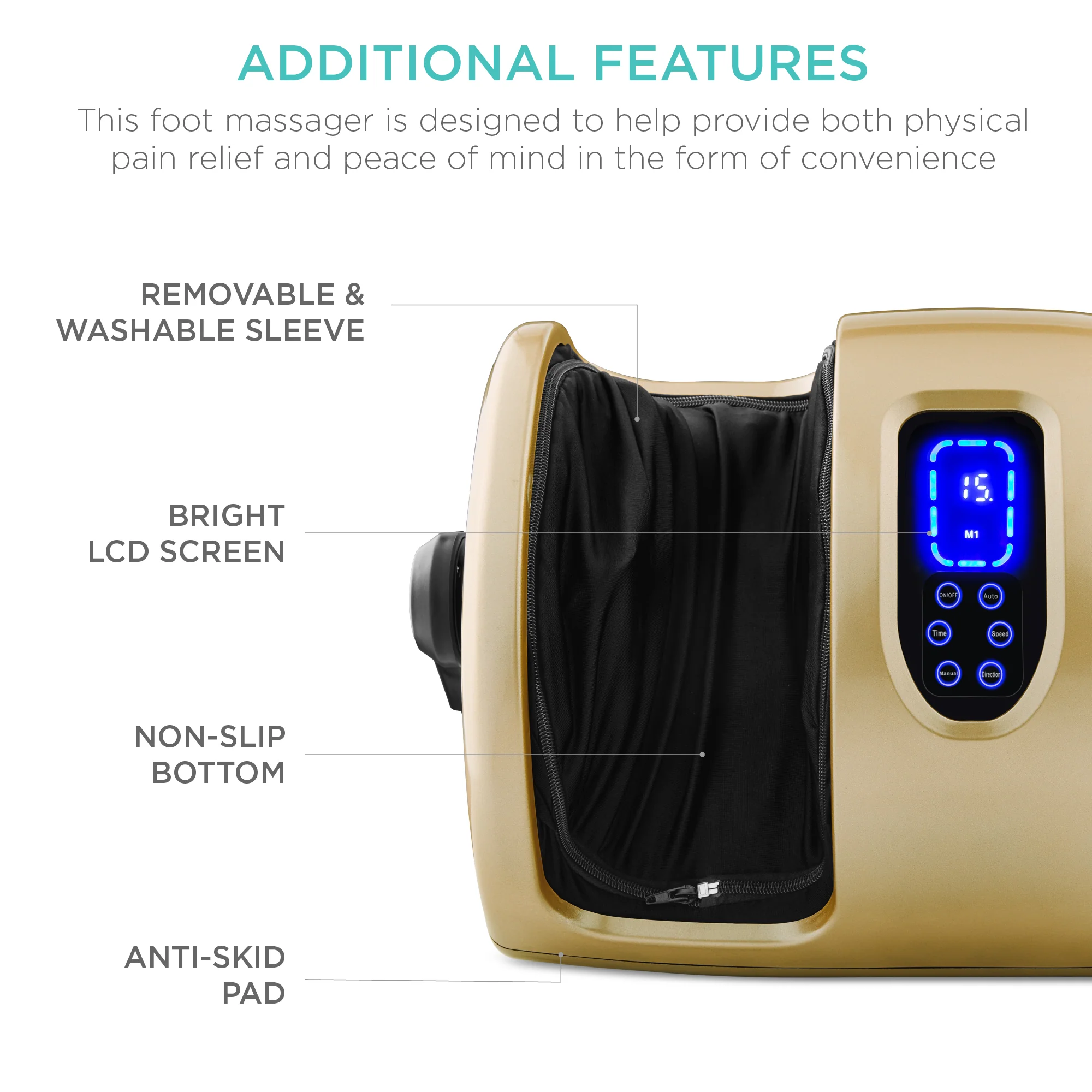 Reflexology Shiatsu Foot Massager w/ High-Intensity Rollers, Remote Control - Image 7