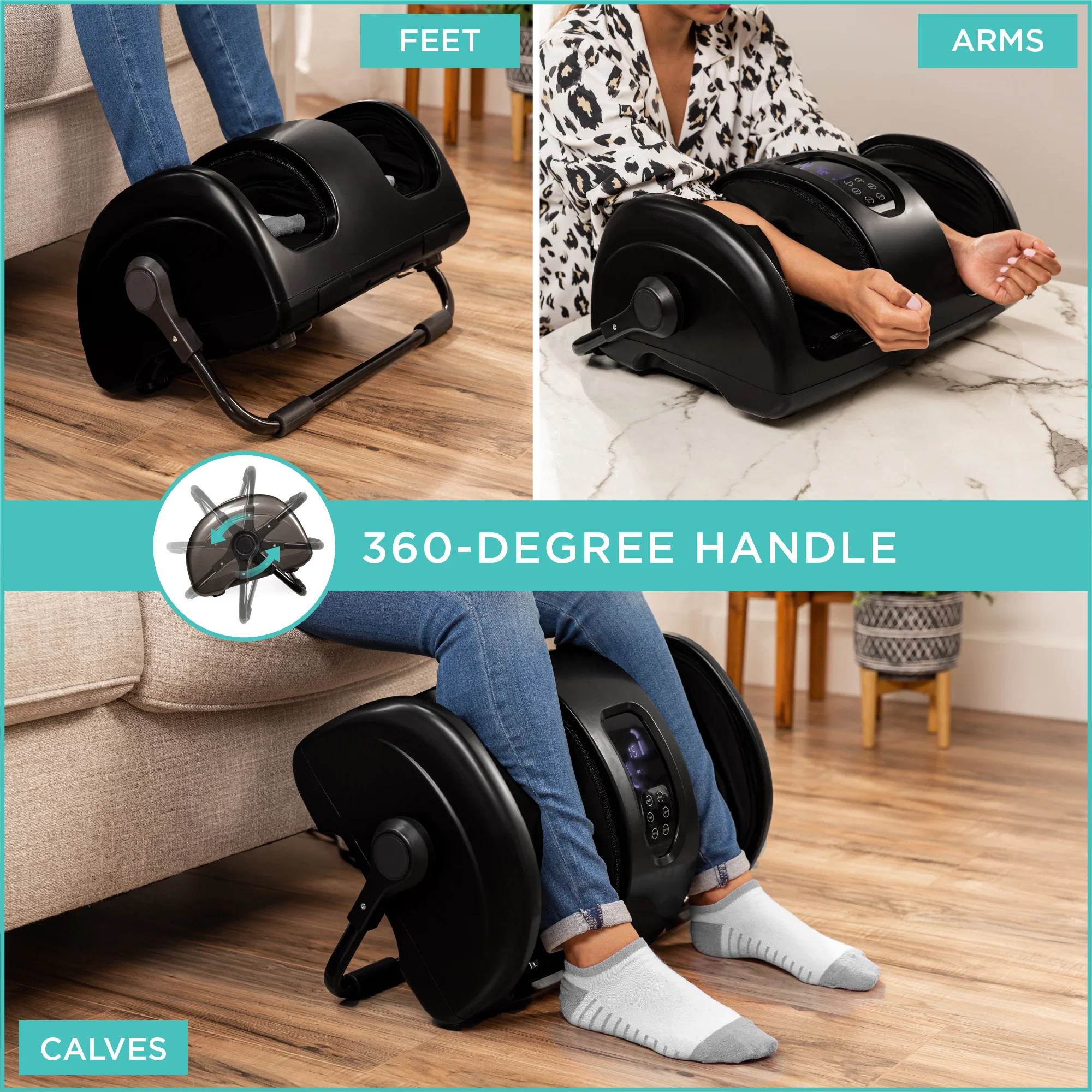 Reflexology Shiatsu Foot Massager w/ High-Intensity Rollers, Remote Control - Image 9
