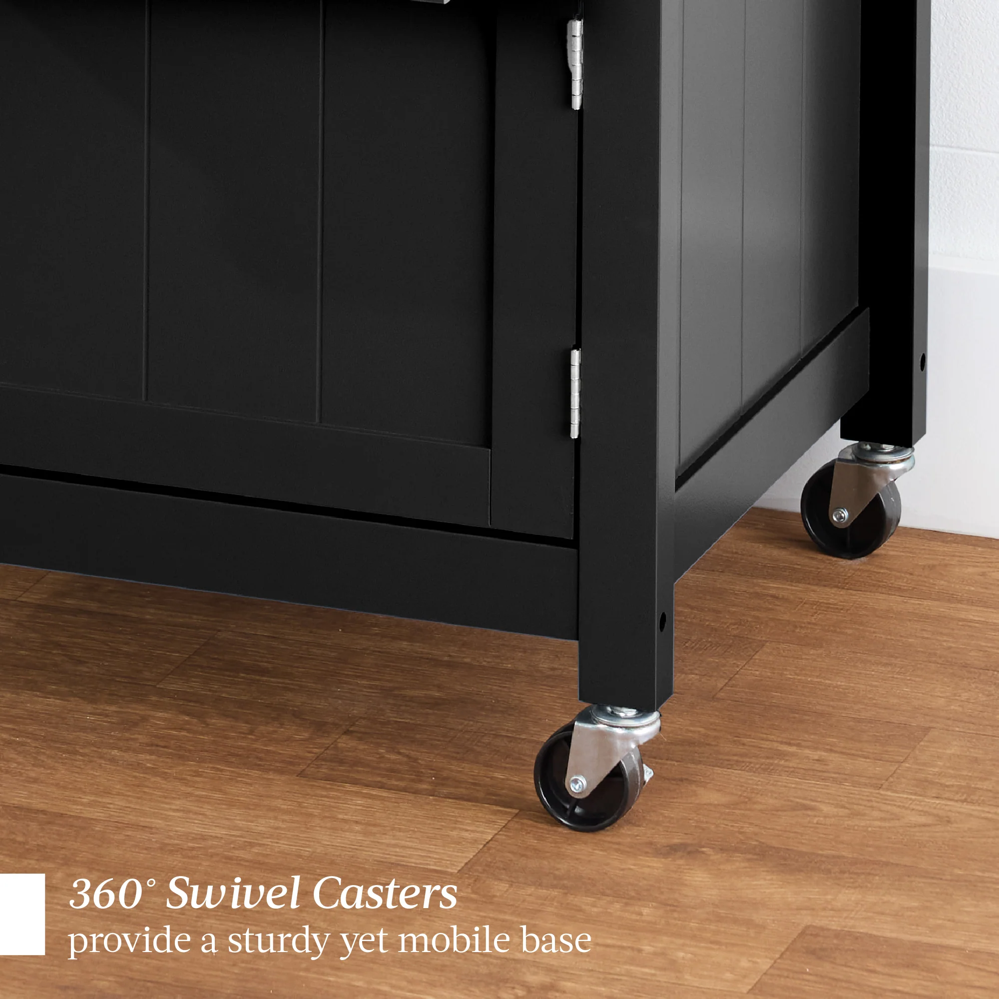 Rolling Kitchen Island Cart, Cabinet W/ Drawer, Sliding Tray, Outlet, Wheels - Image 18