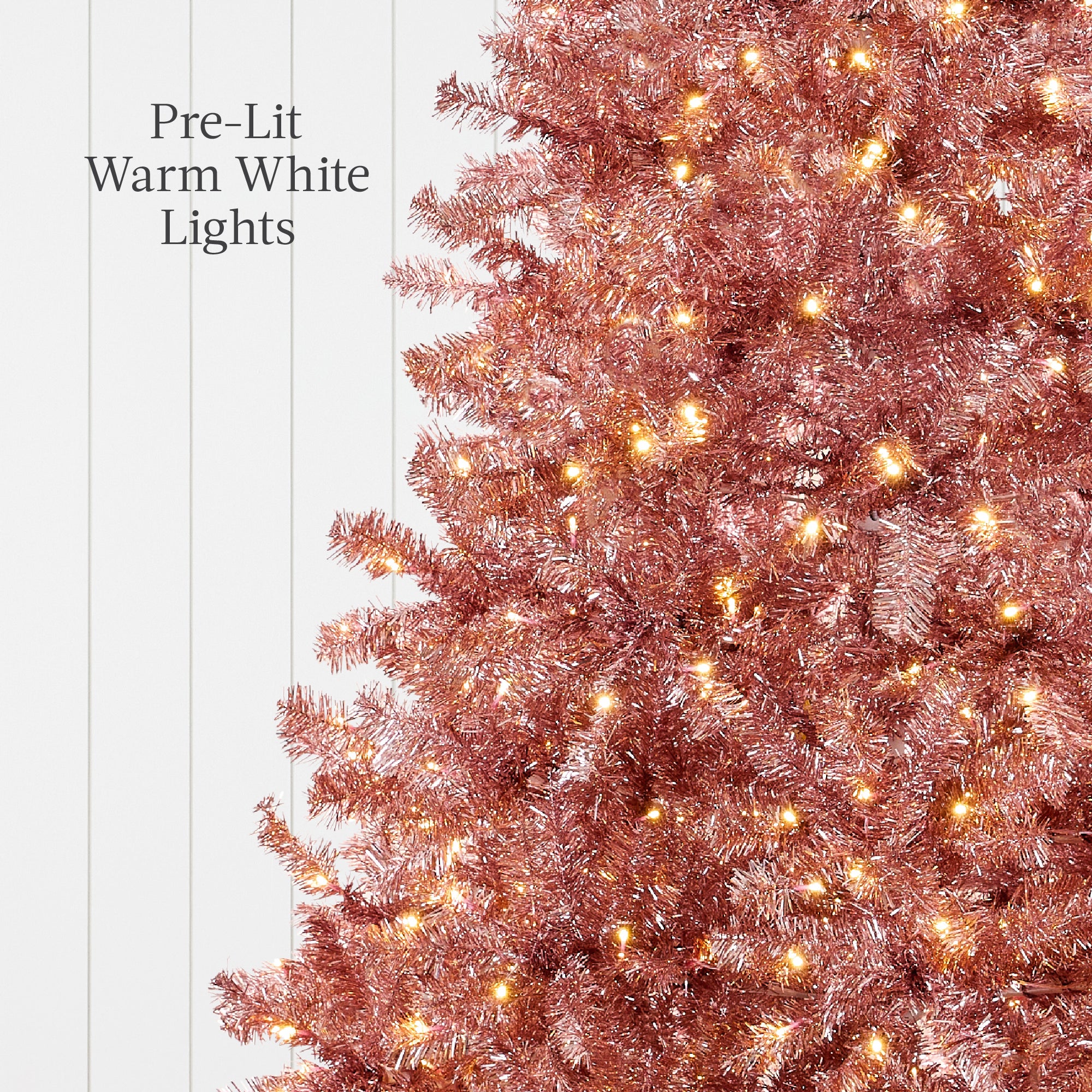 Prelit Pink Artificial Tinsel Christmas Tree w/ Foldable Stand - Image 13