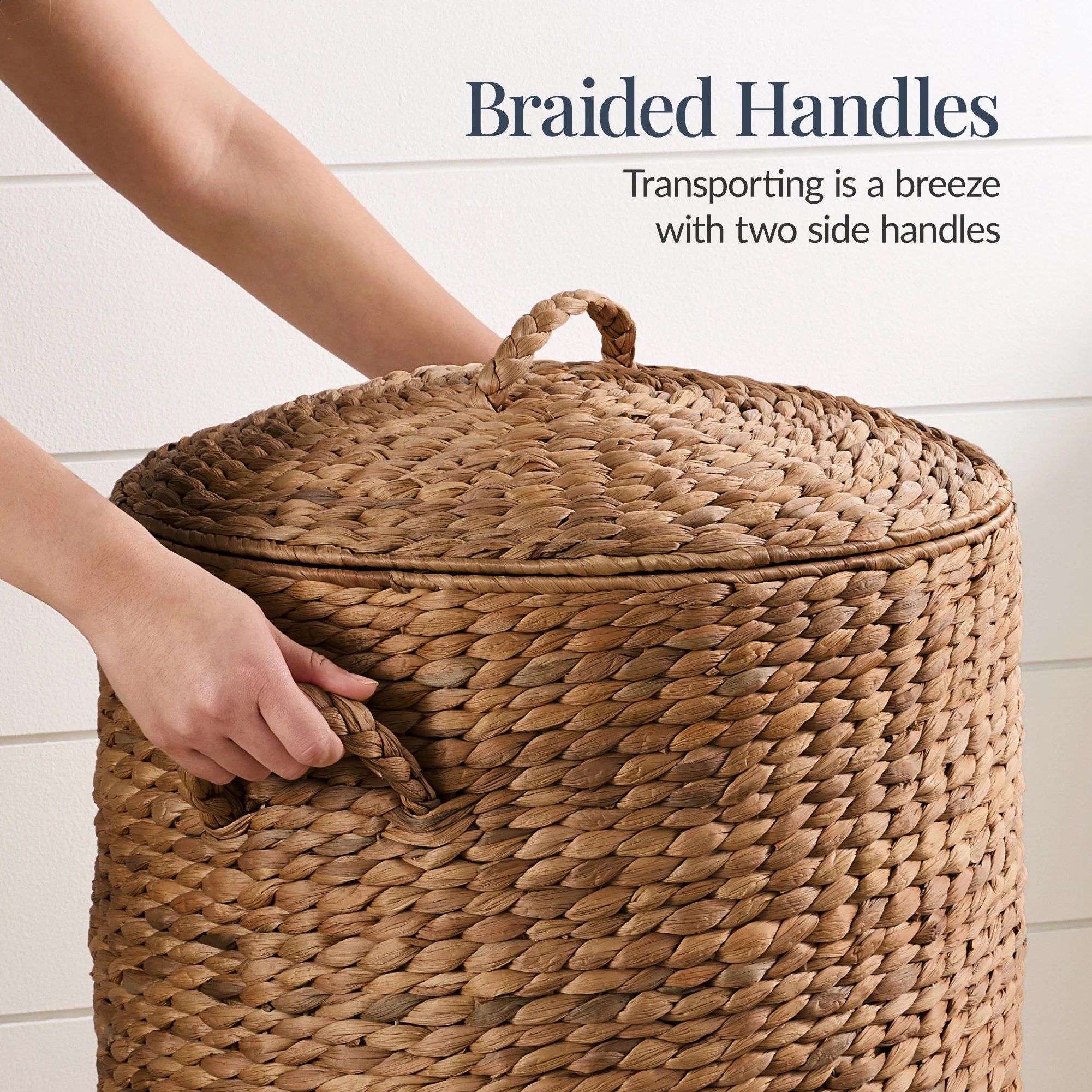 Round Laundry Hamper w/ Lid w/ Handles & Removable Liner - Image 14