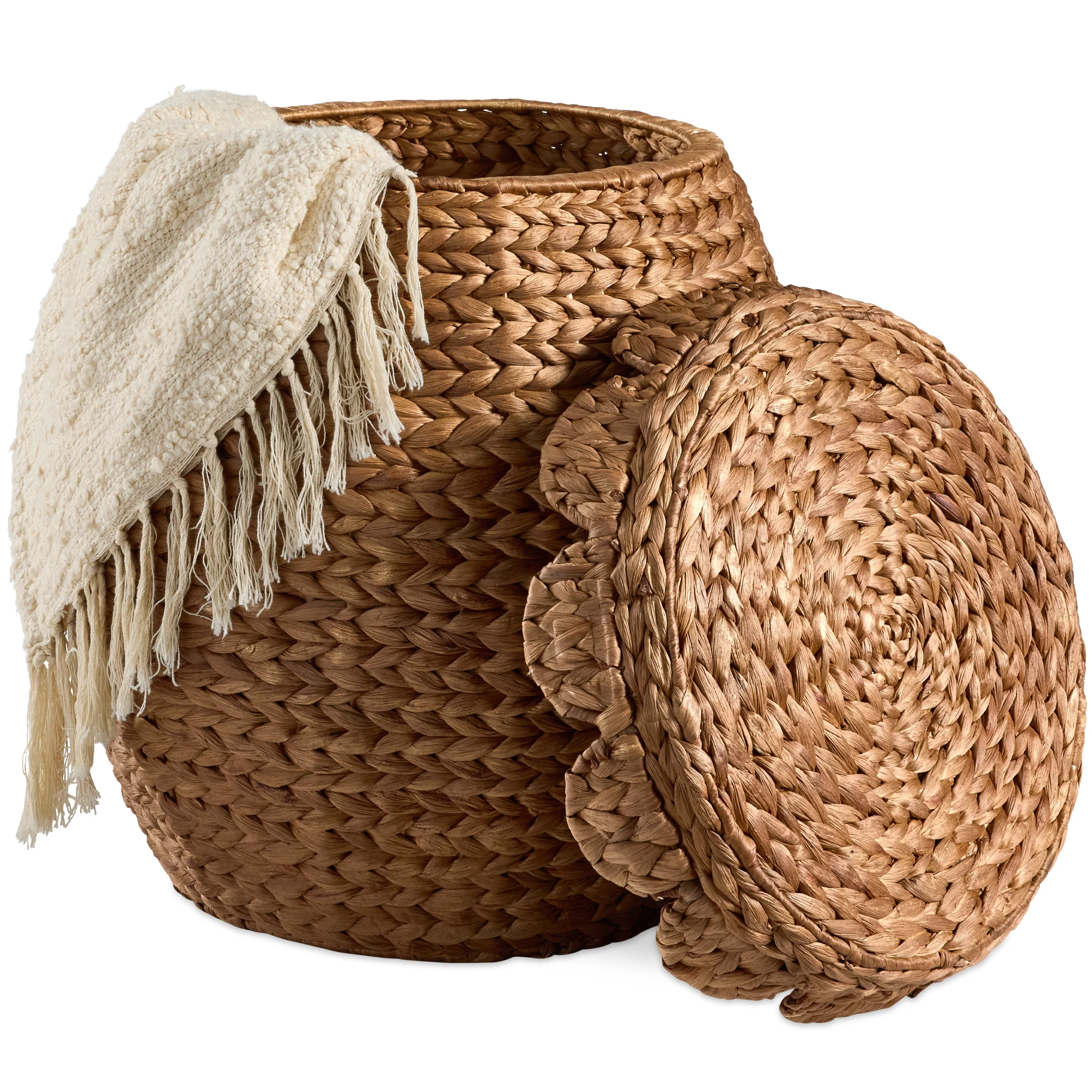 Scalloped Hyacinth Storage Tote Basket - Image 10
