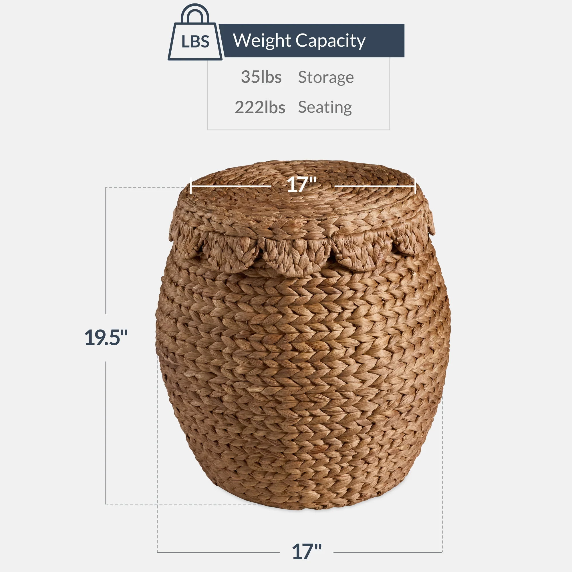Scalloped Hyacinth Storage Tote Basket - Image 11