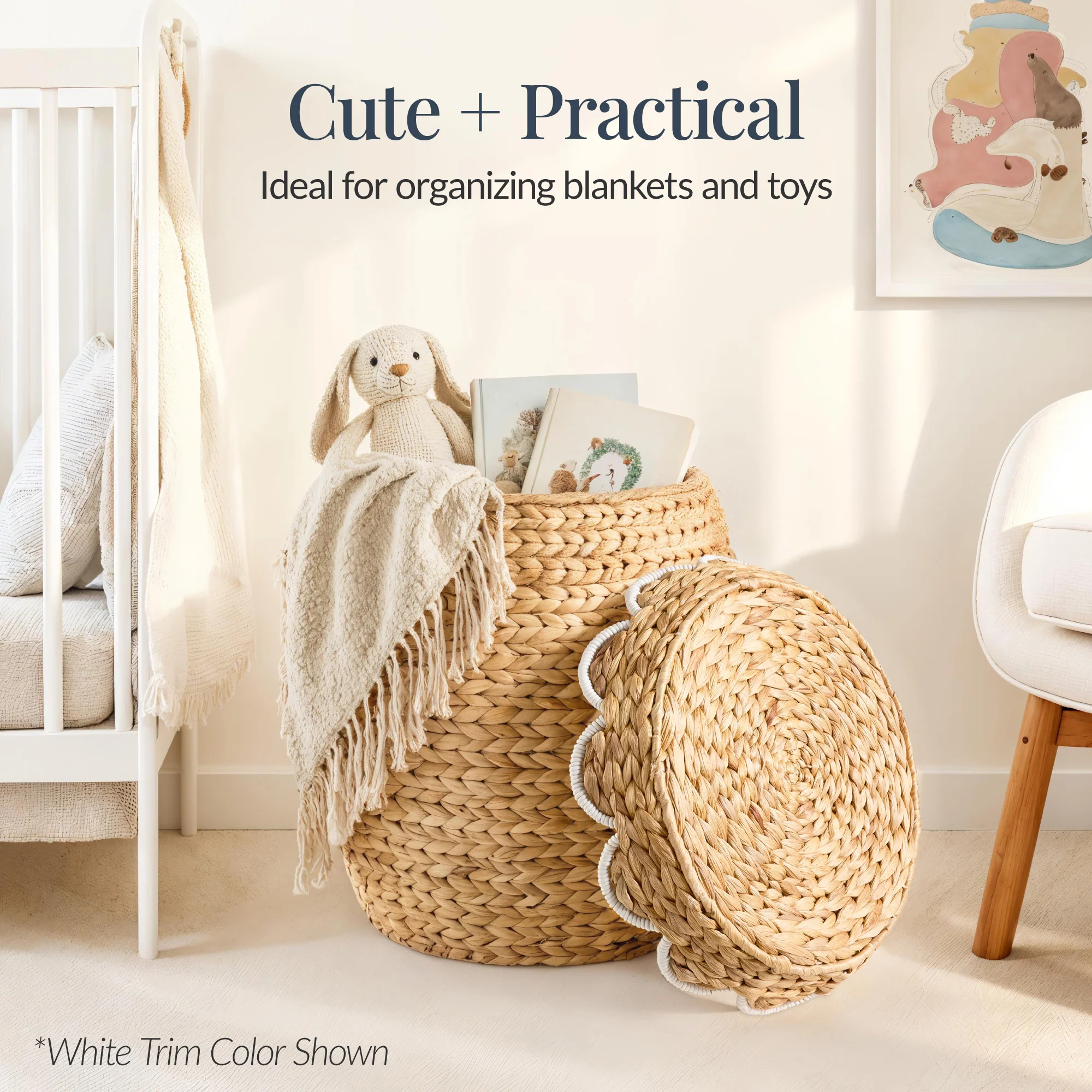 Scalloped Hyacinth Storage Tote Basket - Image 16
