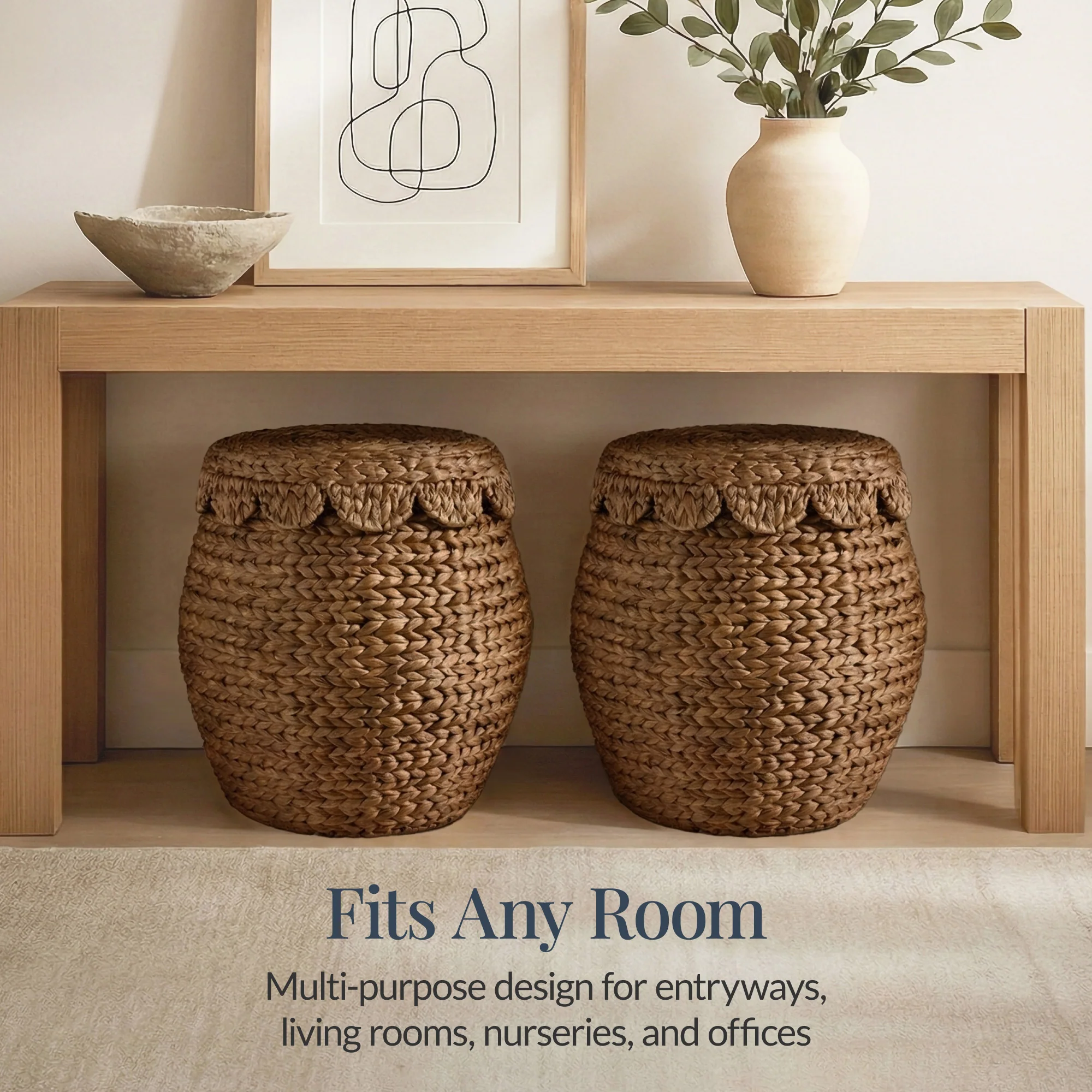 Scalloped Hyacinth Storage Tote Basket - Image 17
