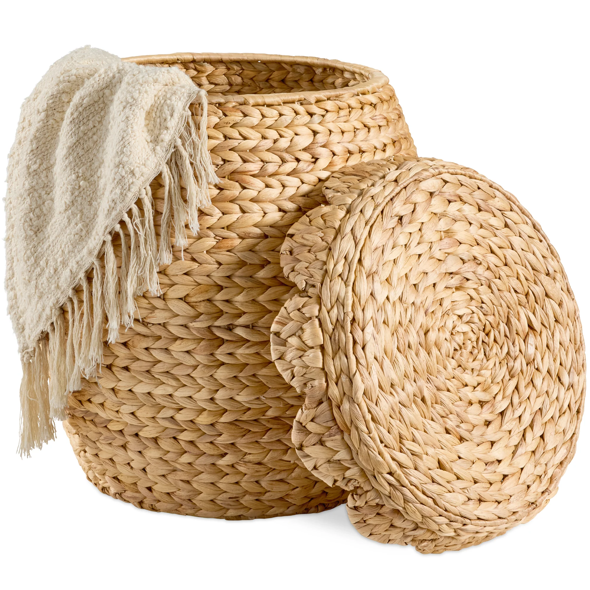 Scalloped Hyacinth Storage Tote Basket - Image 19