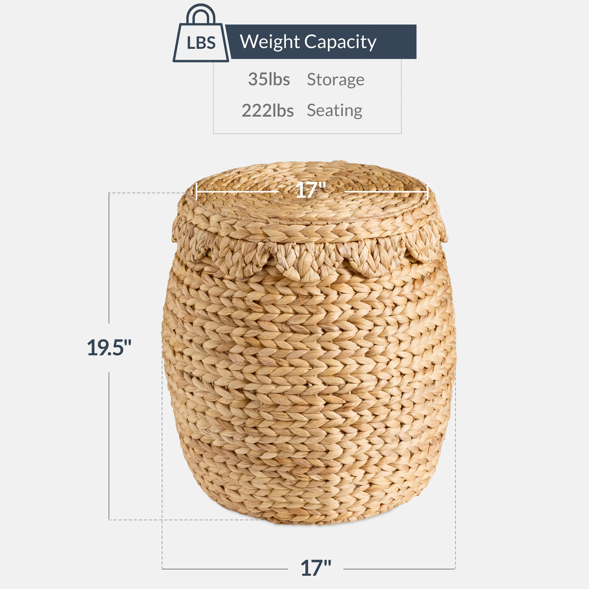Scalloped Hyacinth Storage Tote Basket - Image 20