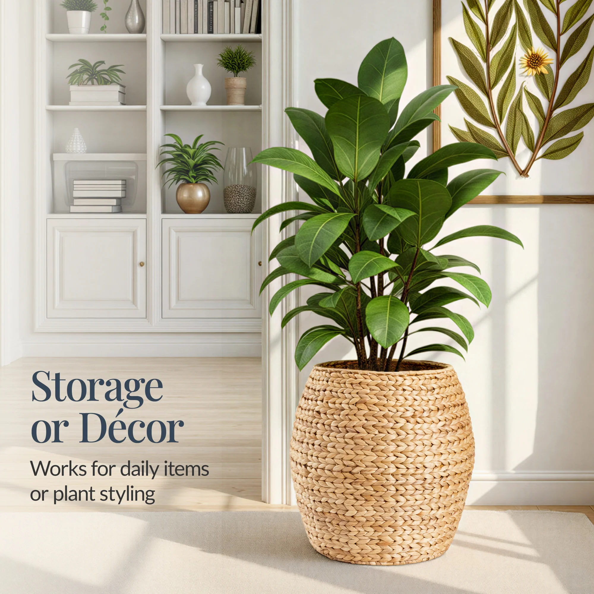 Scalloped Hyacinth Storage Tote Basket - Image 24