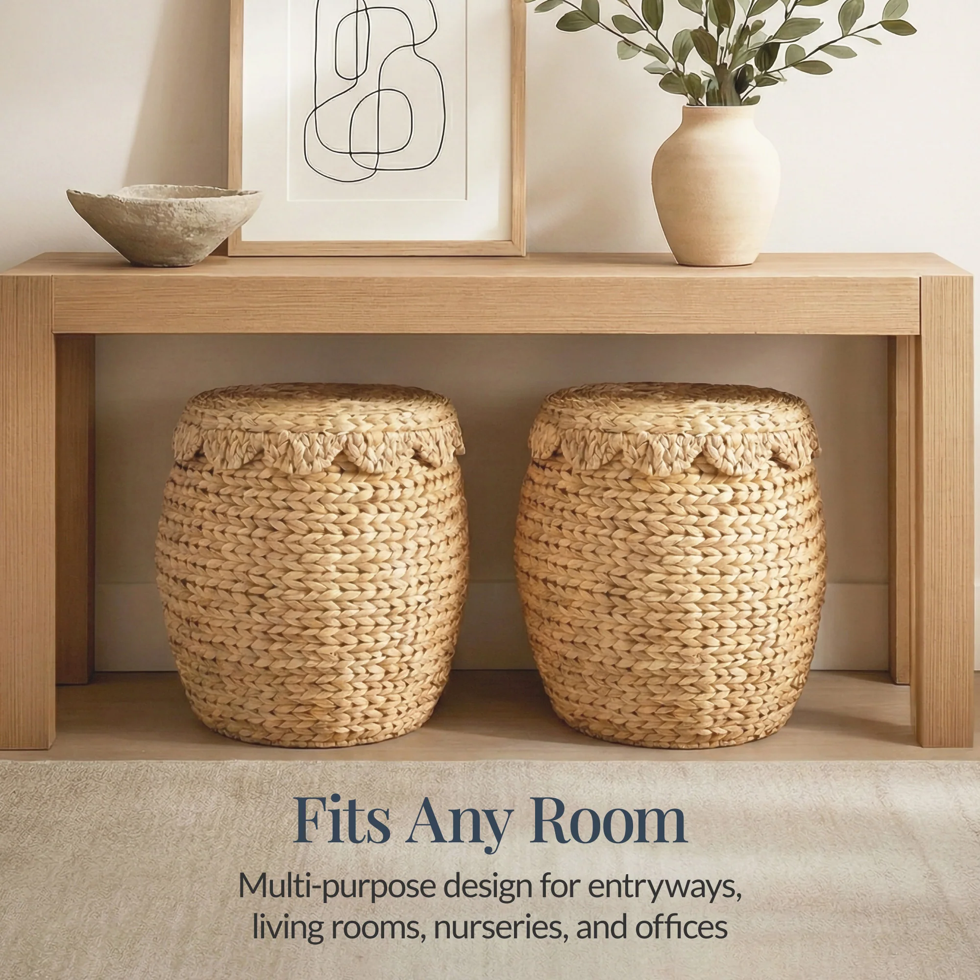 Scalloped Hyacinth Storage Tote Basket - Image 26