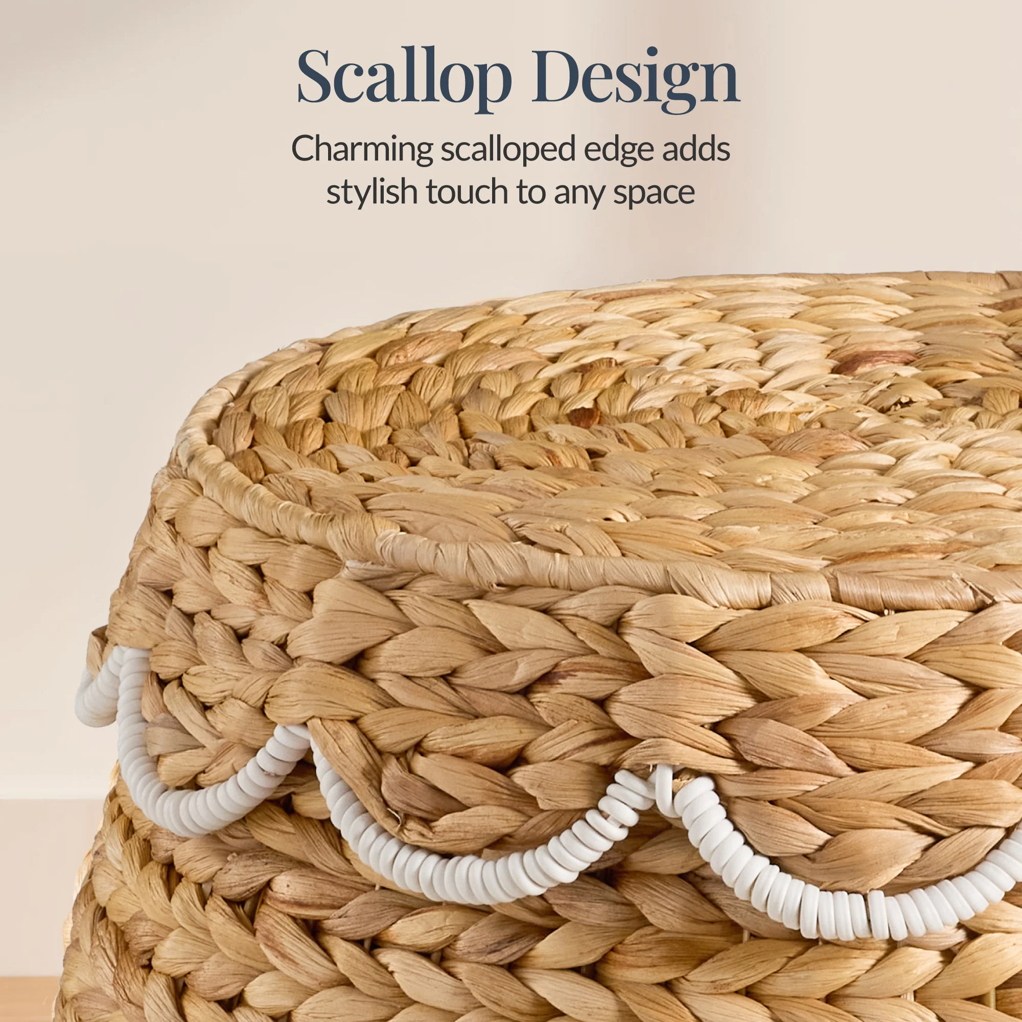 Scalloped Hyacinth Storage Tote Basket - Image 4