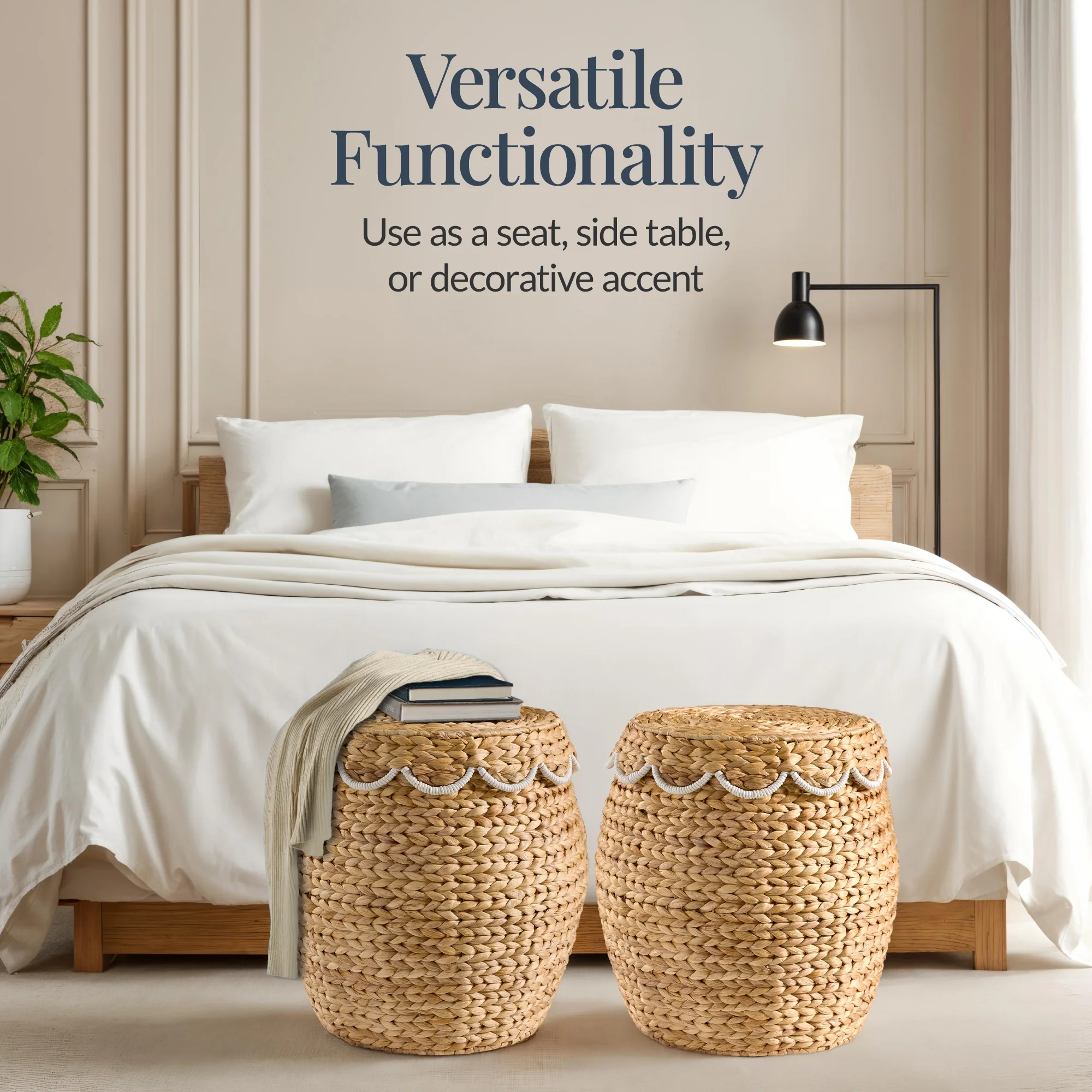 Scalloped Hyacinth Storage Tote Basket - Image 5