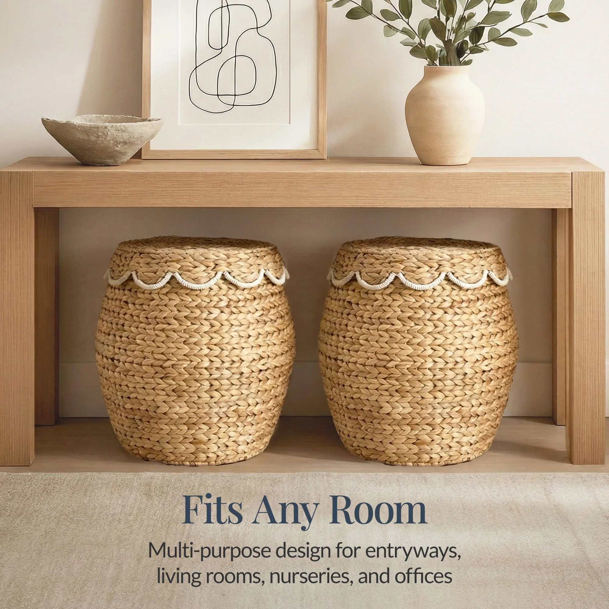 Scalloped Hyacinth Storage Tote Basket - Image 8