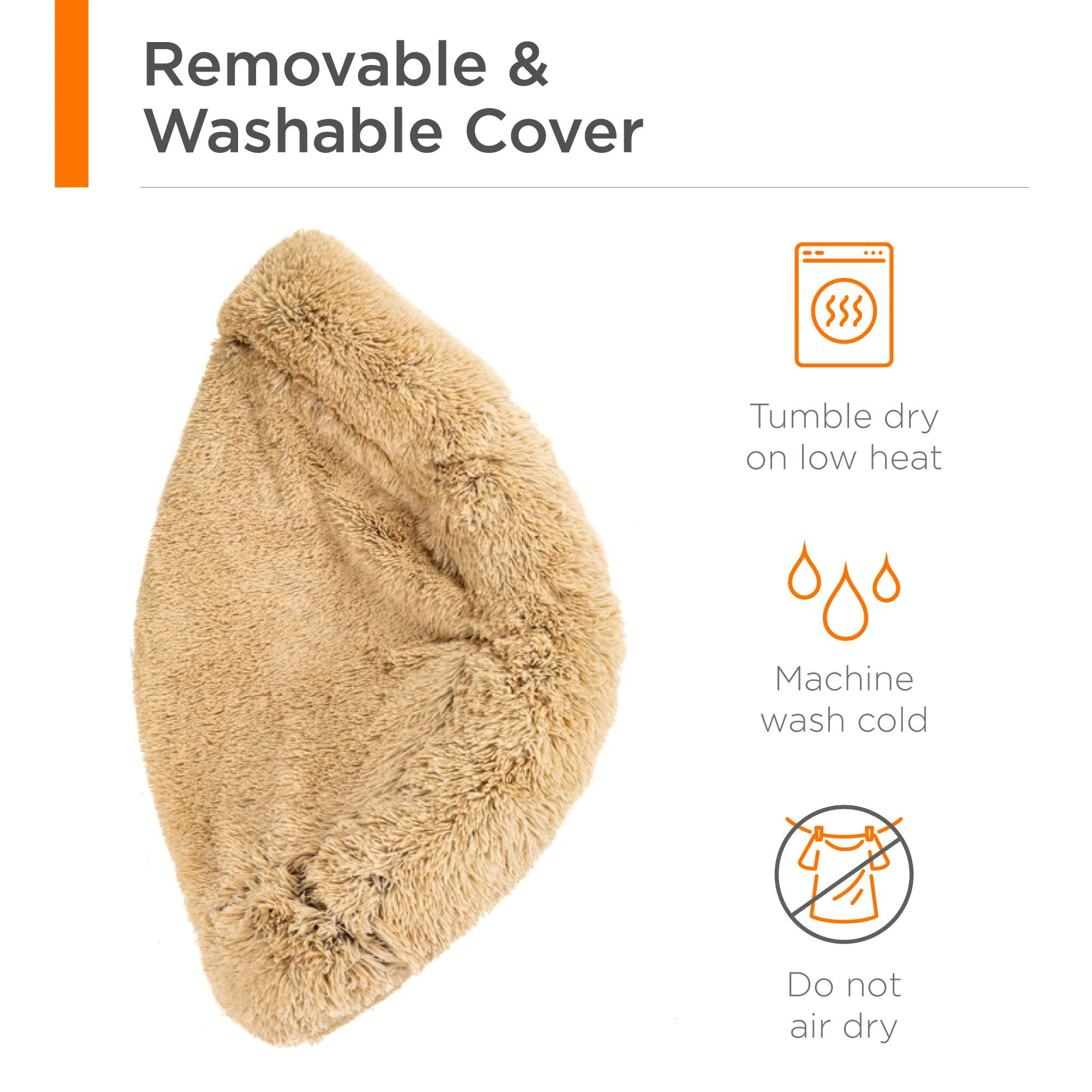 Self-Warming Shag Fur Calming Pet Bed w/ Water-Resistant Lining - Brown - Image 20