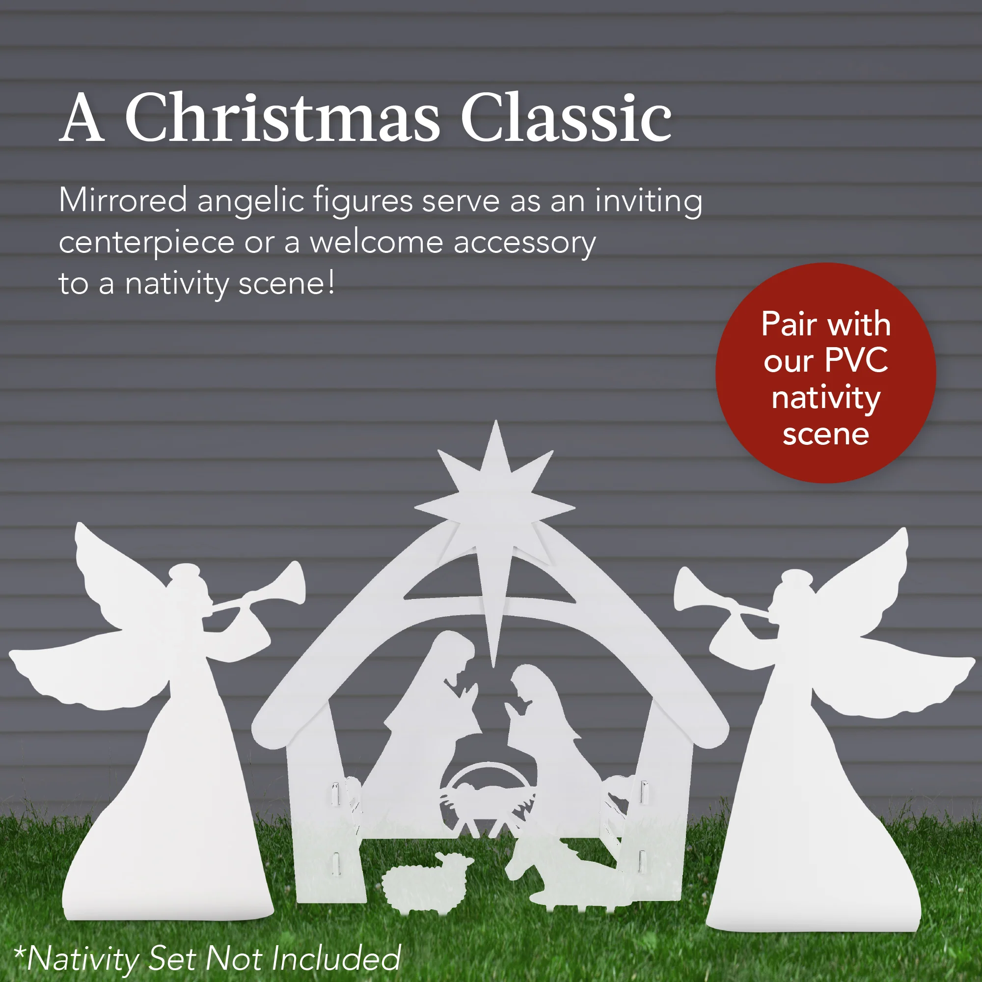 Set of 2 Christmas Angel Yard Decorations w/ Weather-Resistant PVC - 3ft - Image 3