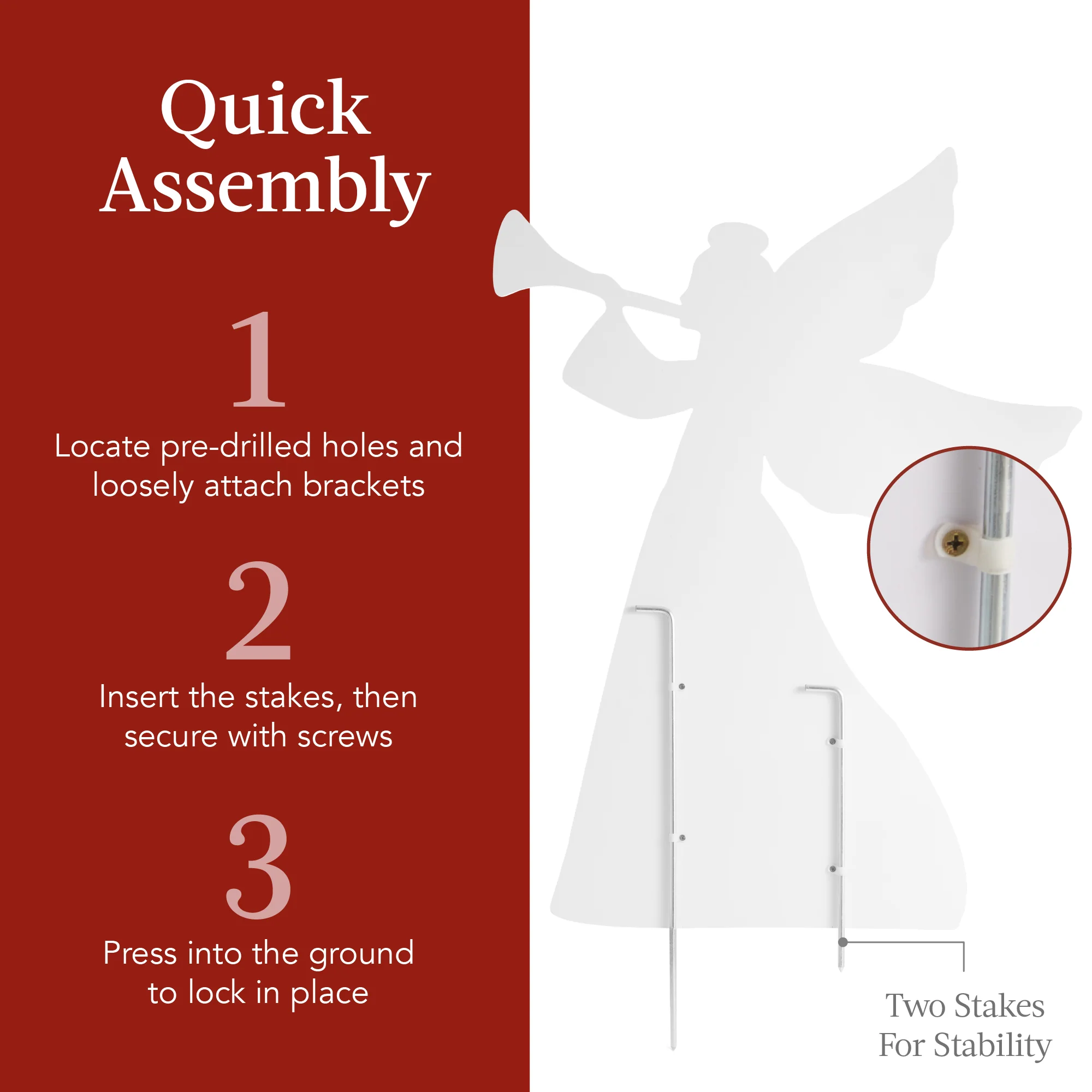 Set of 2 Christmas Angel Yard Decorations w/ Weather-Resistant PVC - 3ft - Image 4