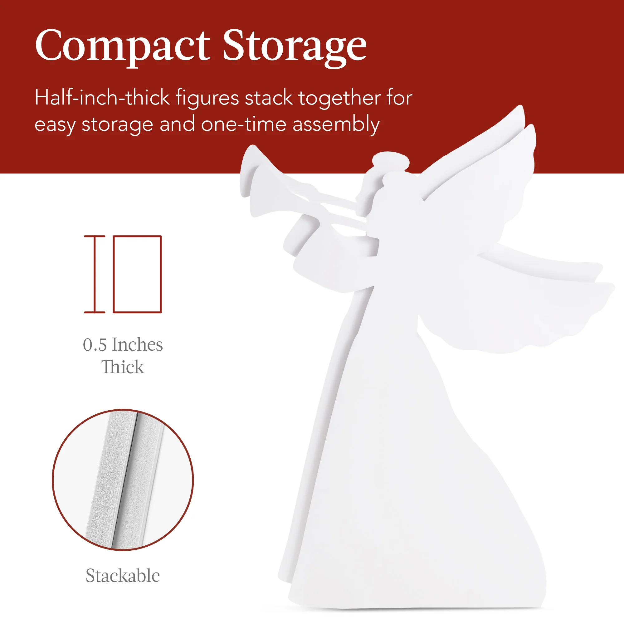 Set of 2 Christmas Angel Yard Decorations w/ Weather-Resistant PVC - 3ft - Image 6