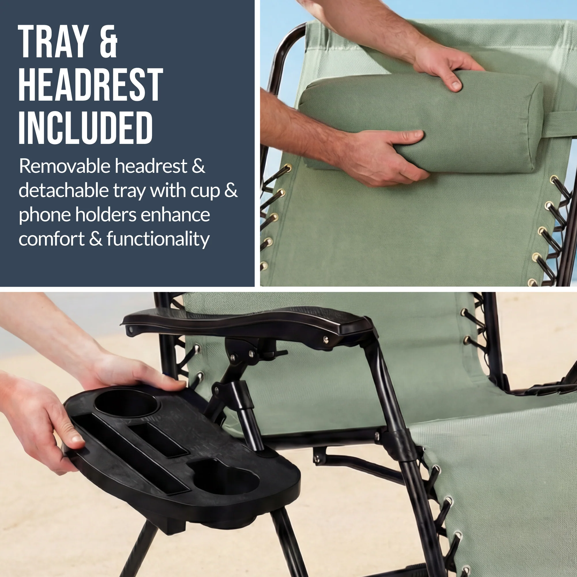 Set of 2 Extra Wide Adjustable Zero Gravity Patio Chair Recliners - Image 104
