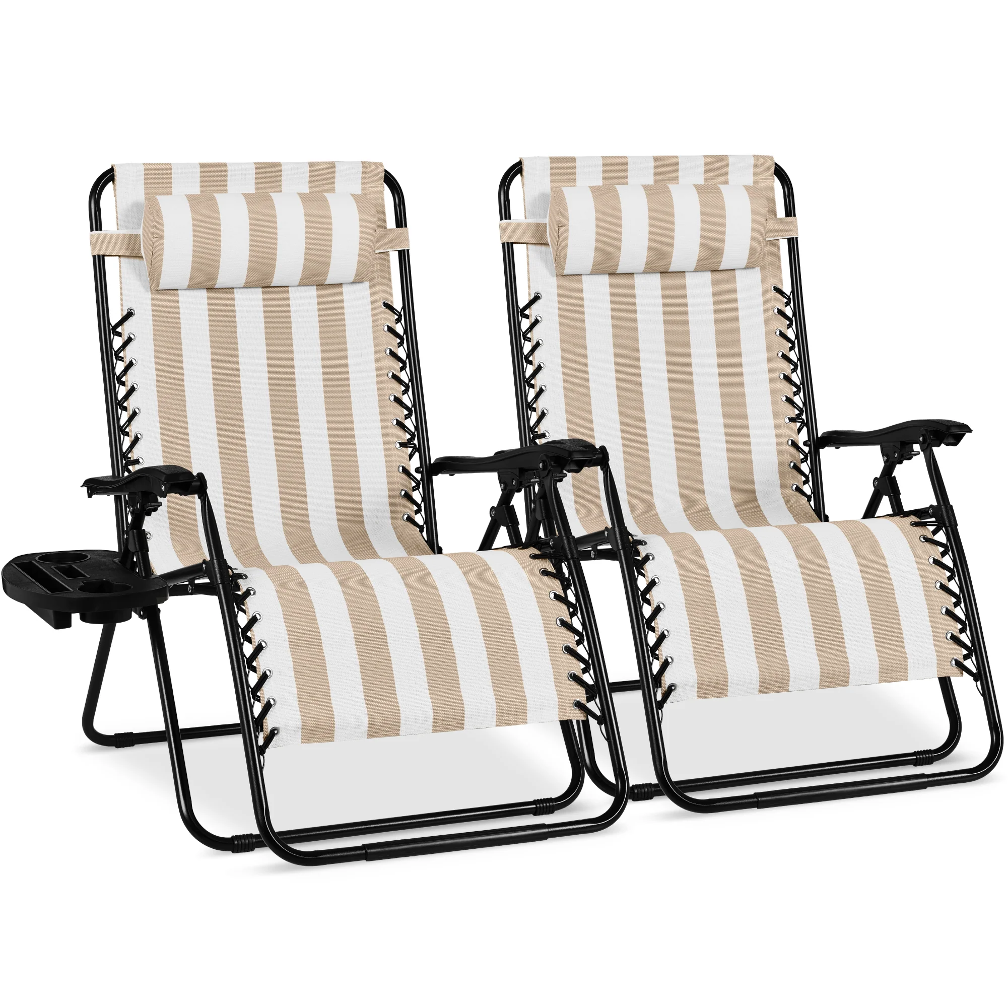 Set of 2 Extra Wide Adjustable Zero Gravity Patio Chair Recliners - Image 129