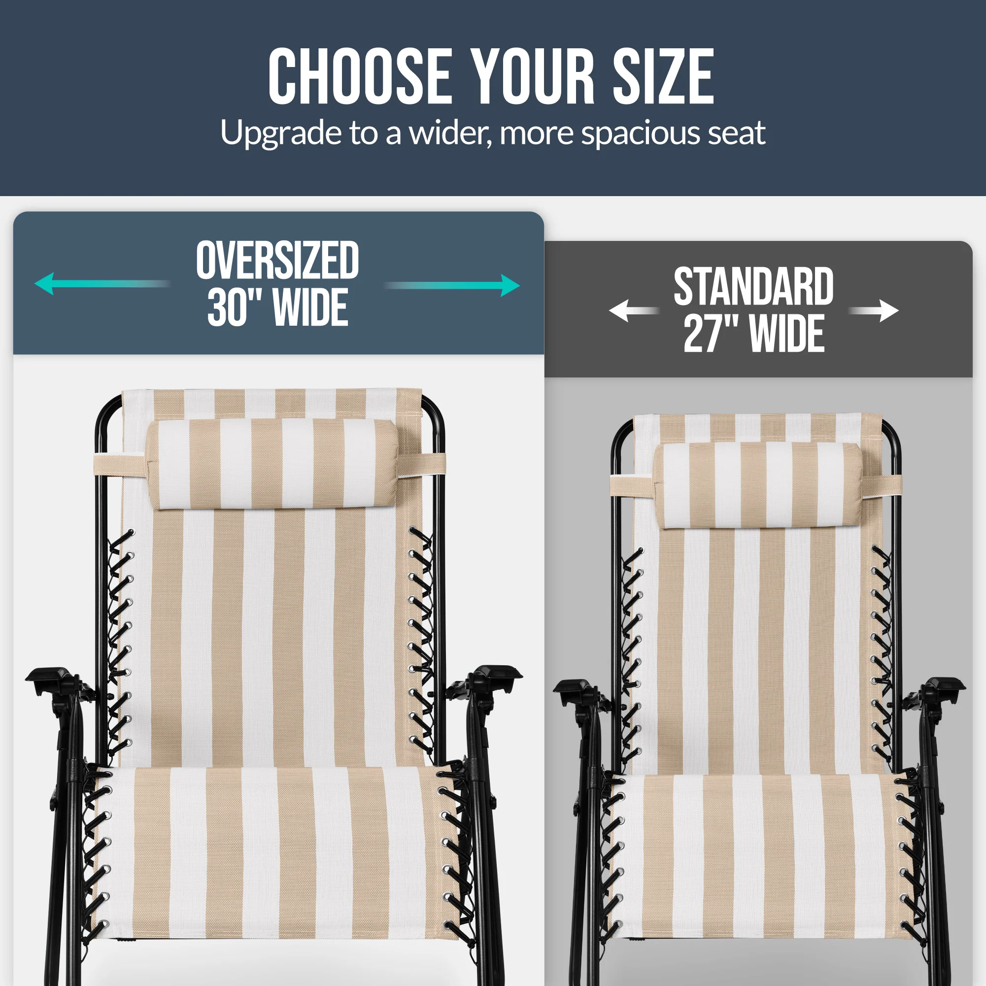 Set of 2 Extra Wide Adjustable Zero Gravity Patio Chair Recliners - Image 131