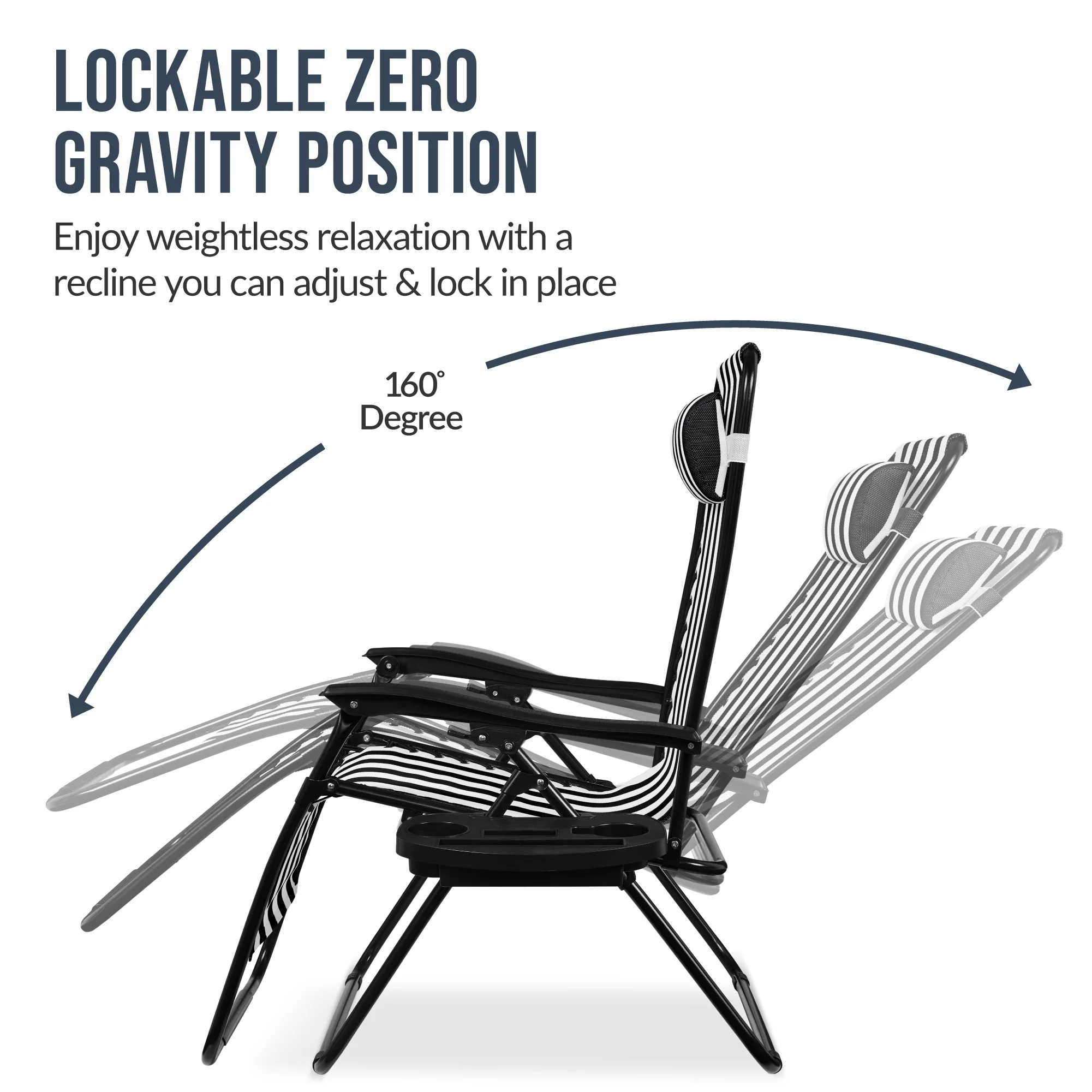 Set of 2 Extra Wide Adjustable Zero Gravity Patio Chair Recliners - Image 141