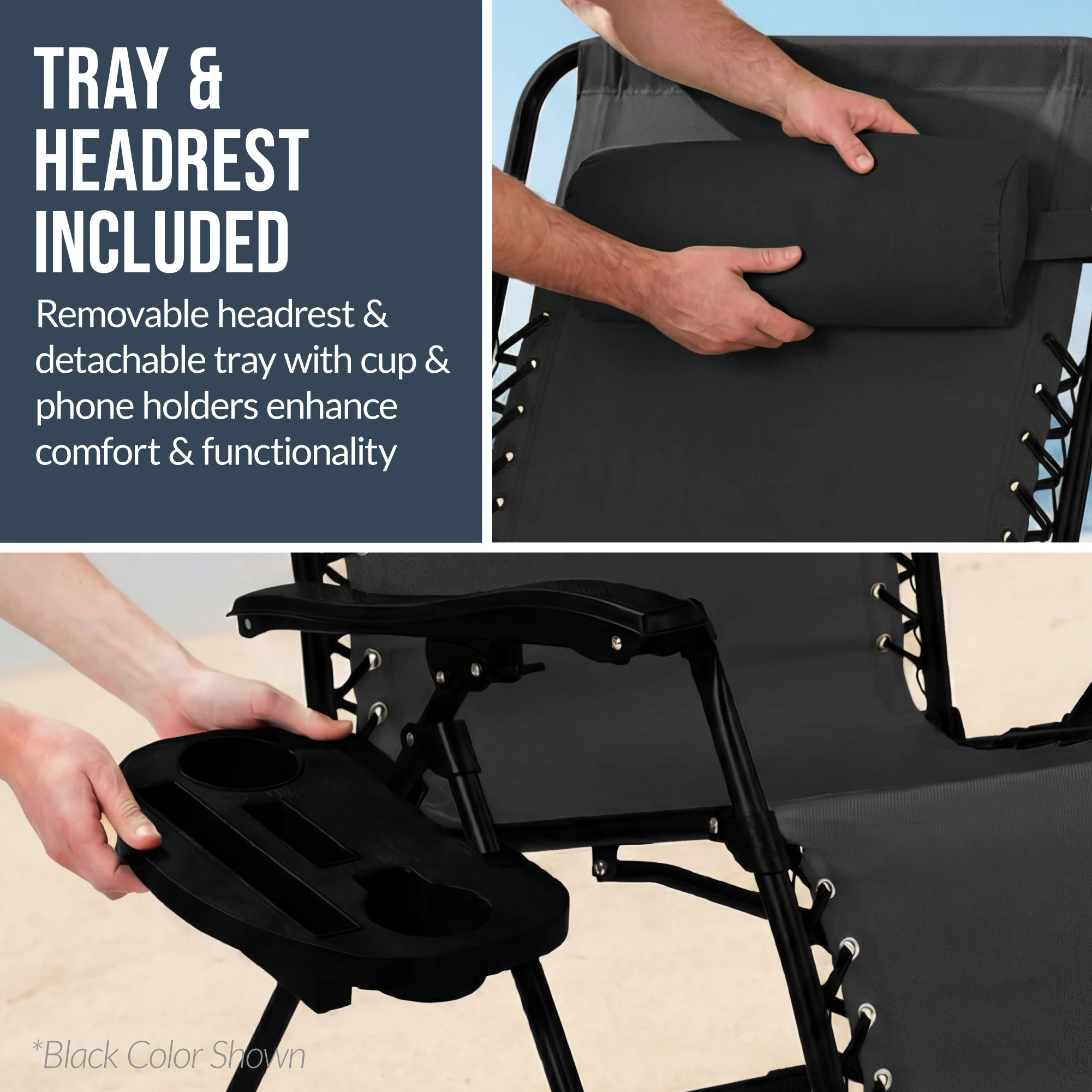 Set of 2 Extra Wide Adjustable Zero Gravity Patio Chair Recliners - Image 144