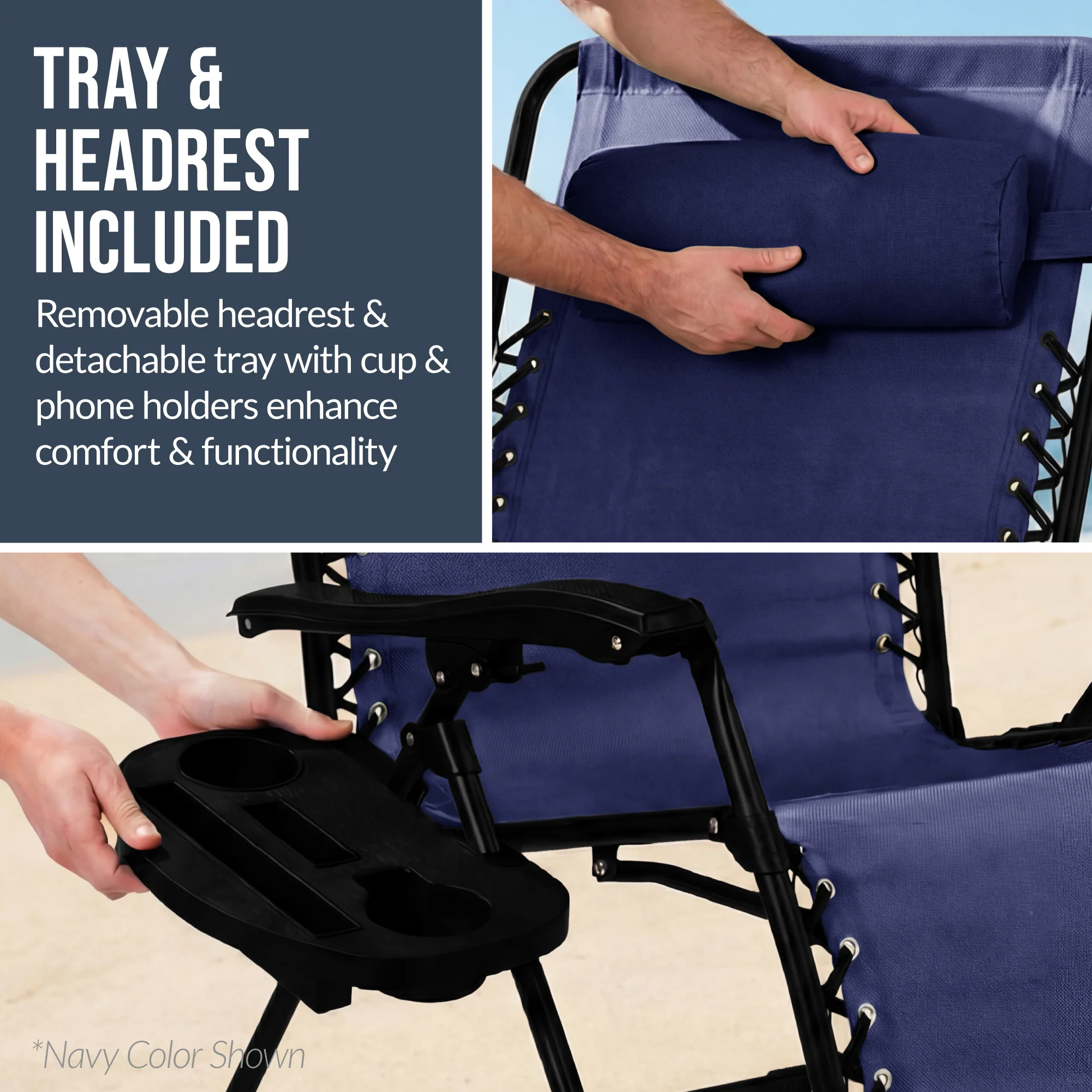 Set of 2 Extra Wide Adjustable Zero Gravity Patio Chair Recliners - Image 16