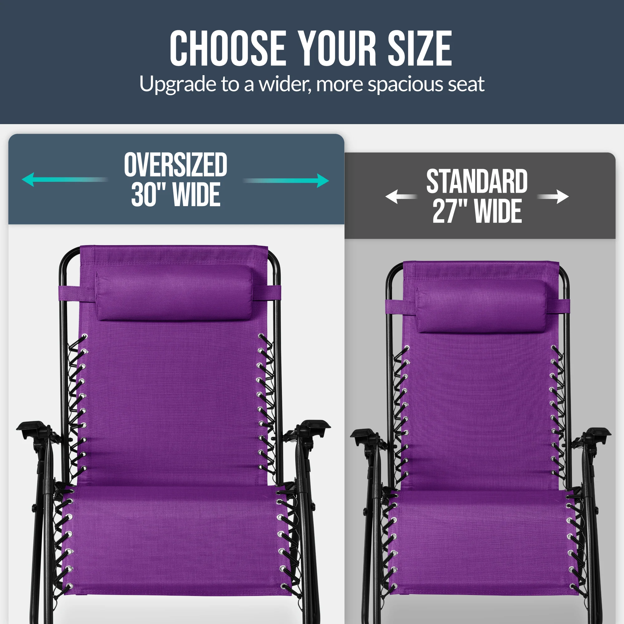 Set of 2 Extra Wide Adjustable Zero Gravity Patio Chair Recliners - Image 163