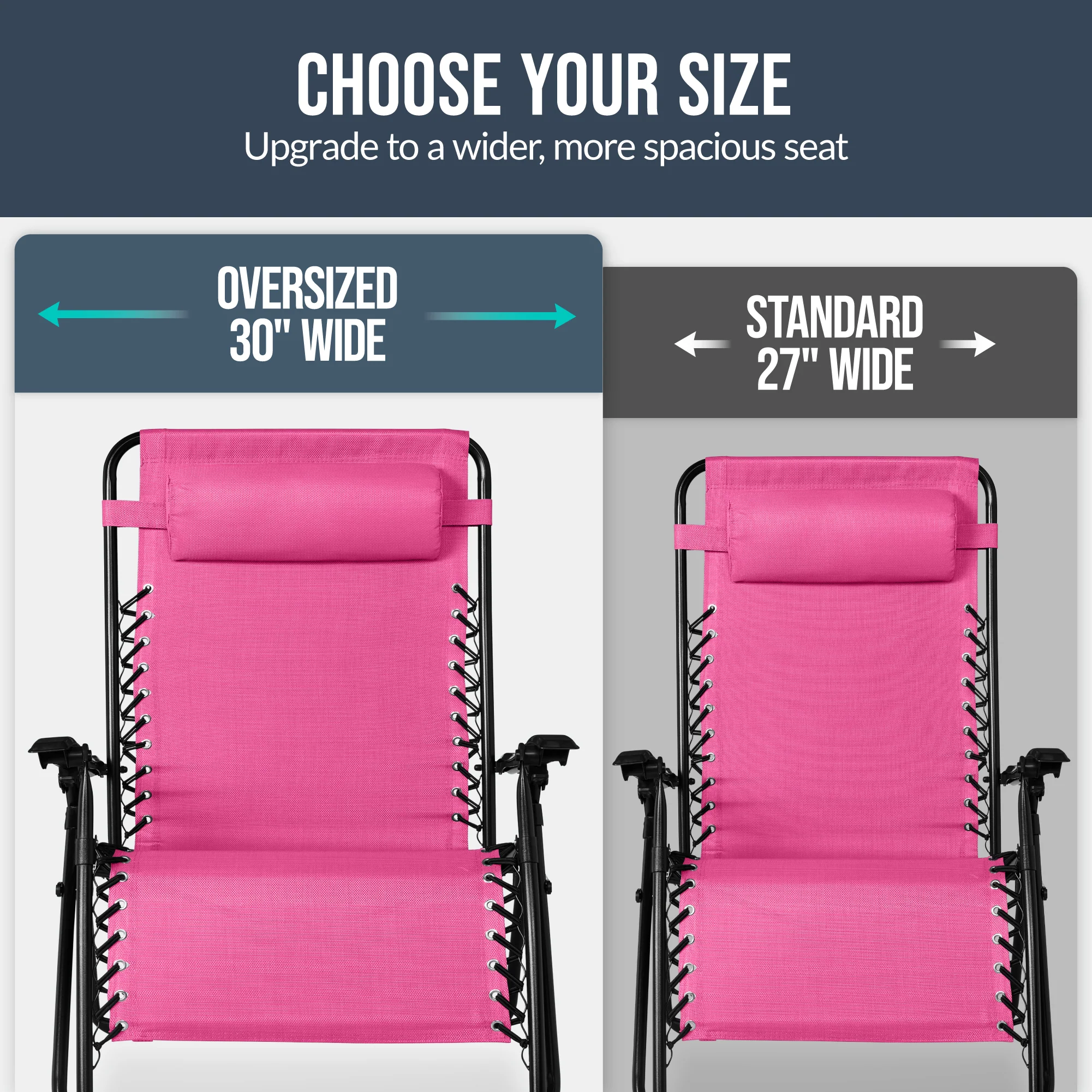 Set of 2 Extra Wide Adjustable Zero Gravity Patio Chair Recliners - Image 187