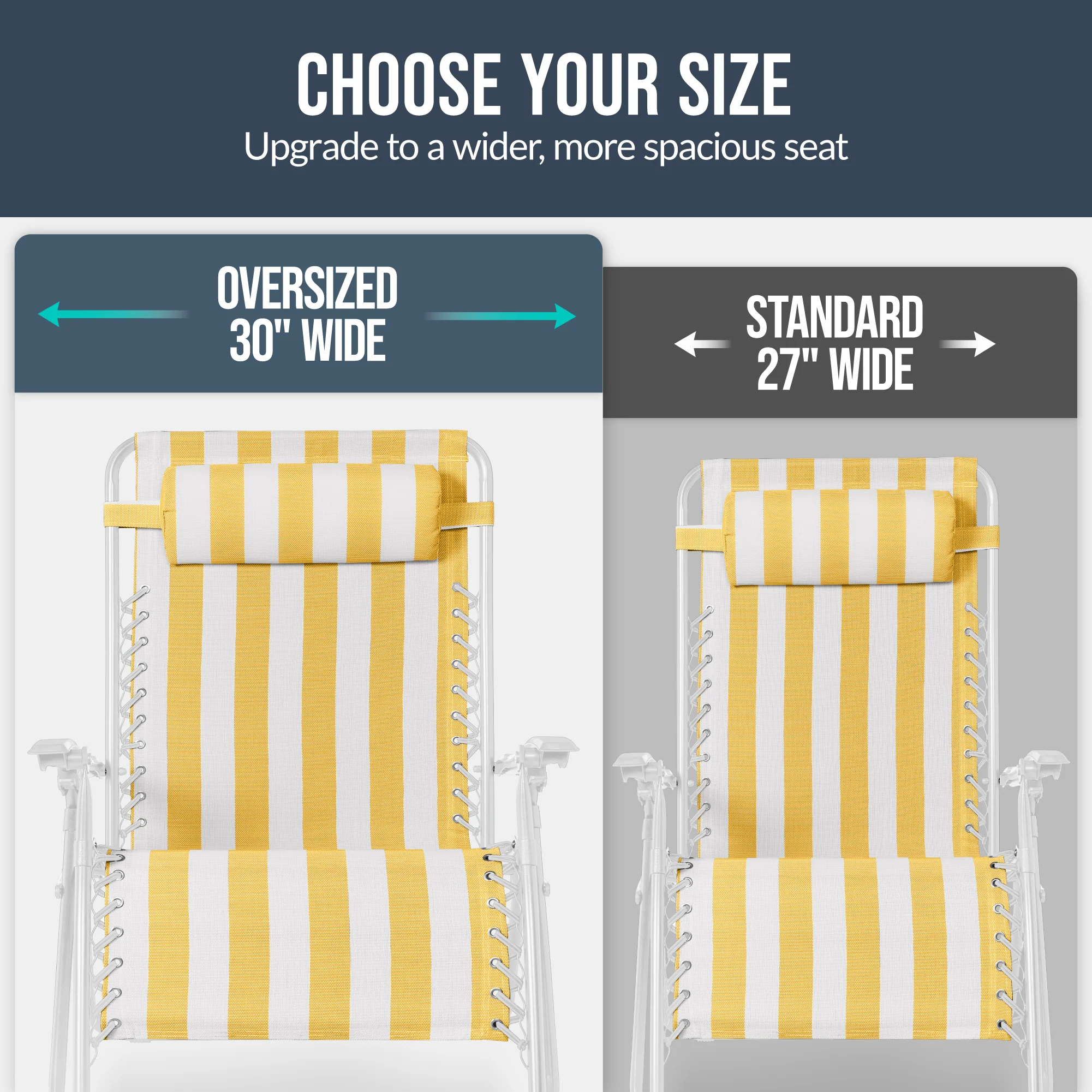 Set of 2 Extra Wide Adjustable Zero Gravity Patio Chair Recliners - Image 19