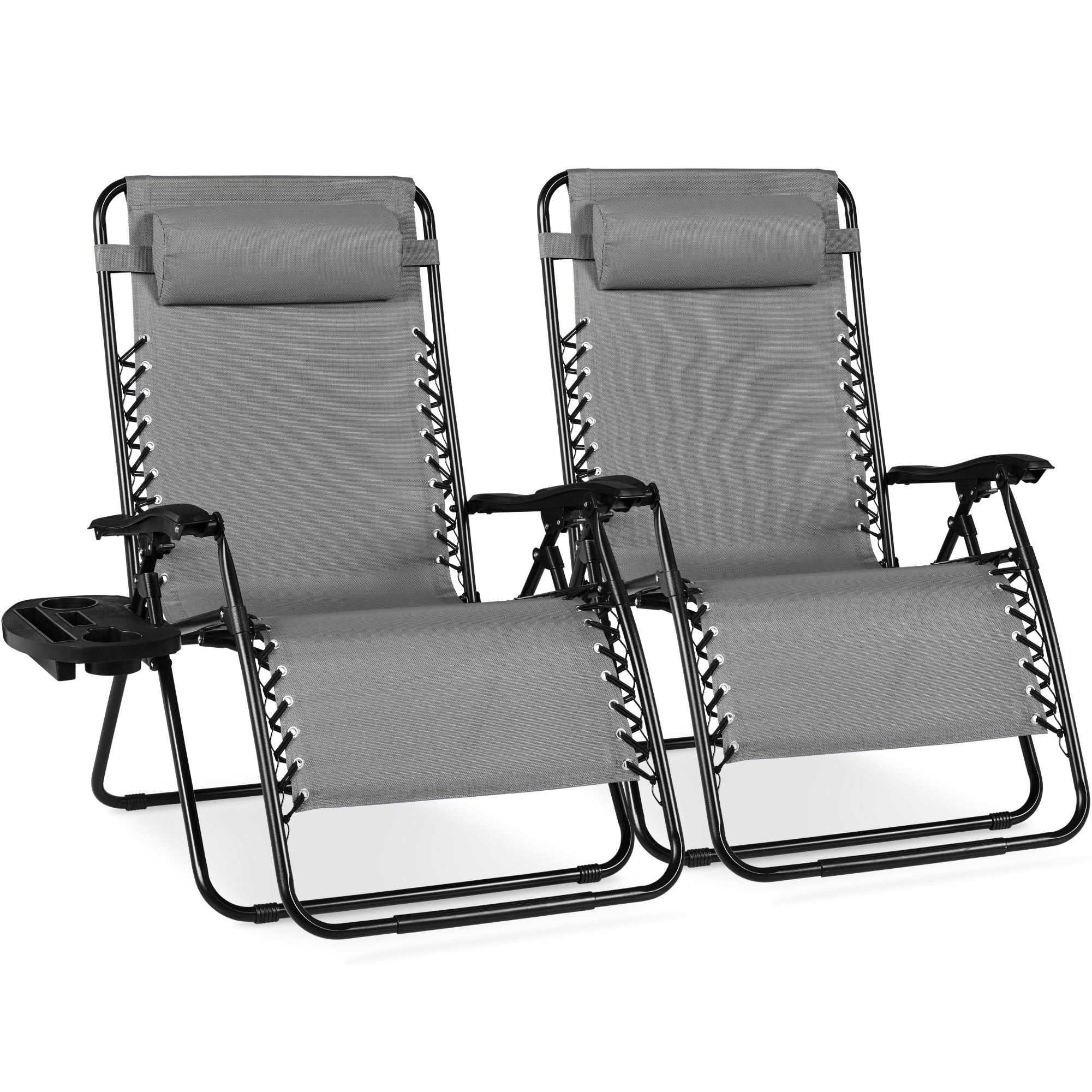 Set of 2 Extra Wide Adjustable Zero Gravity Patio Chair Recliners - Image 193
