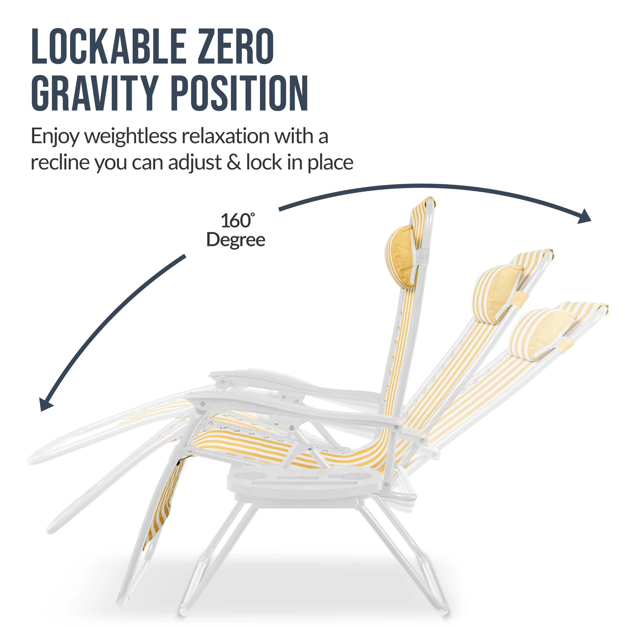 Set of 2 Extra Wide Adjustable Zero Gravity Patio Chair Recliners - Image 21