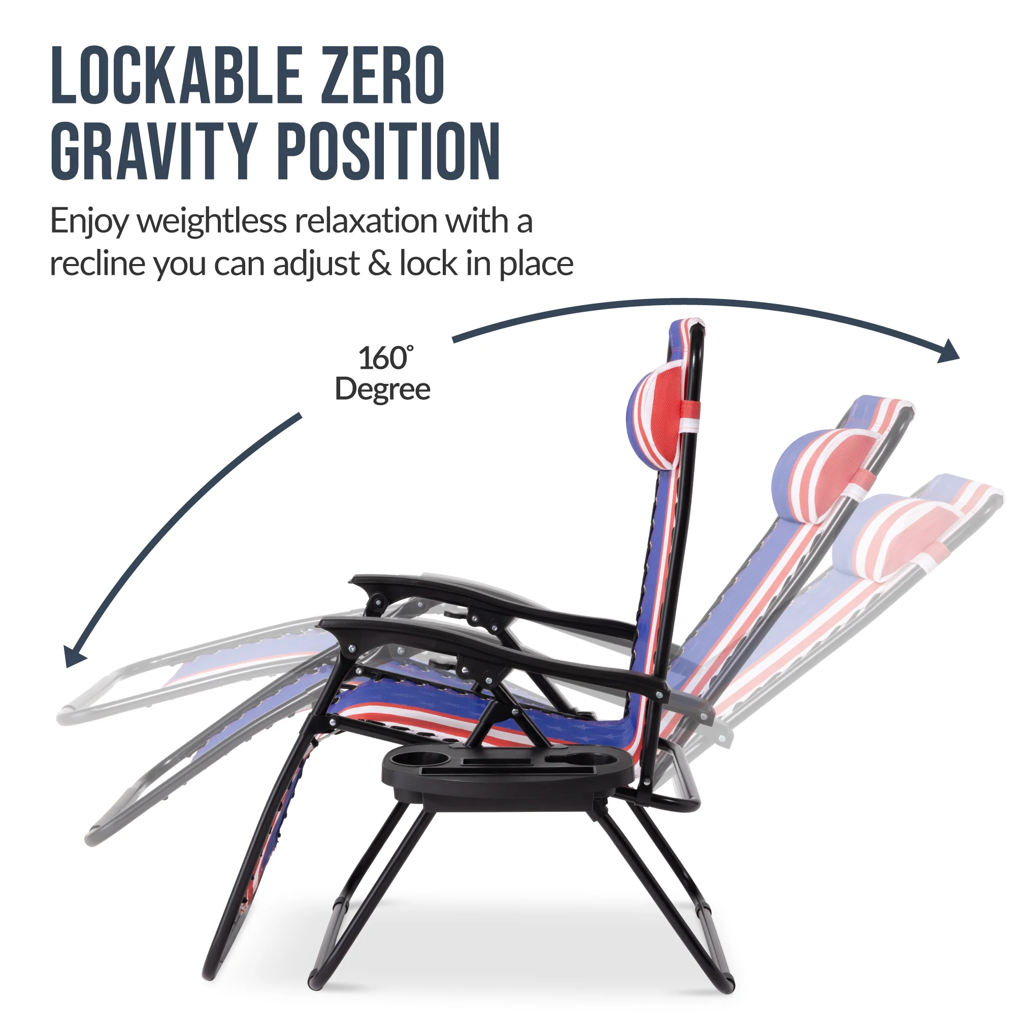 Set of 2 Extra Wide Adjustable Zero Gravity Patio Chair Recliners - Image 213