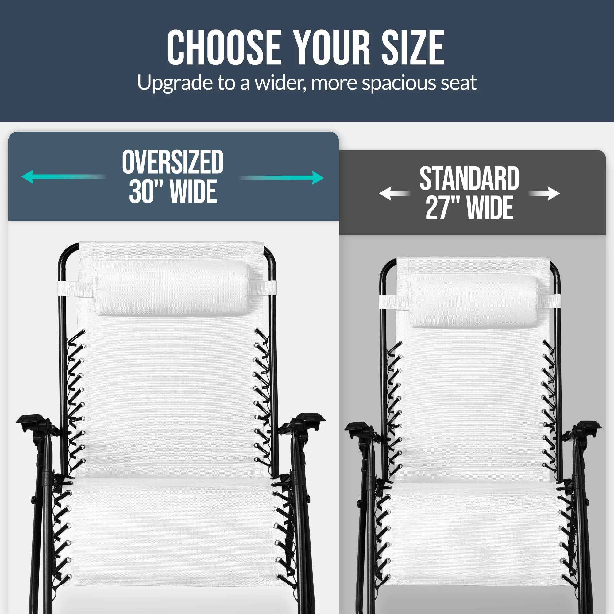 Set of 2 Extra Wide Adjustable Zero Gravity Patio Chair Recliners - Image 219