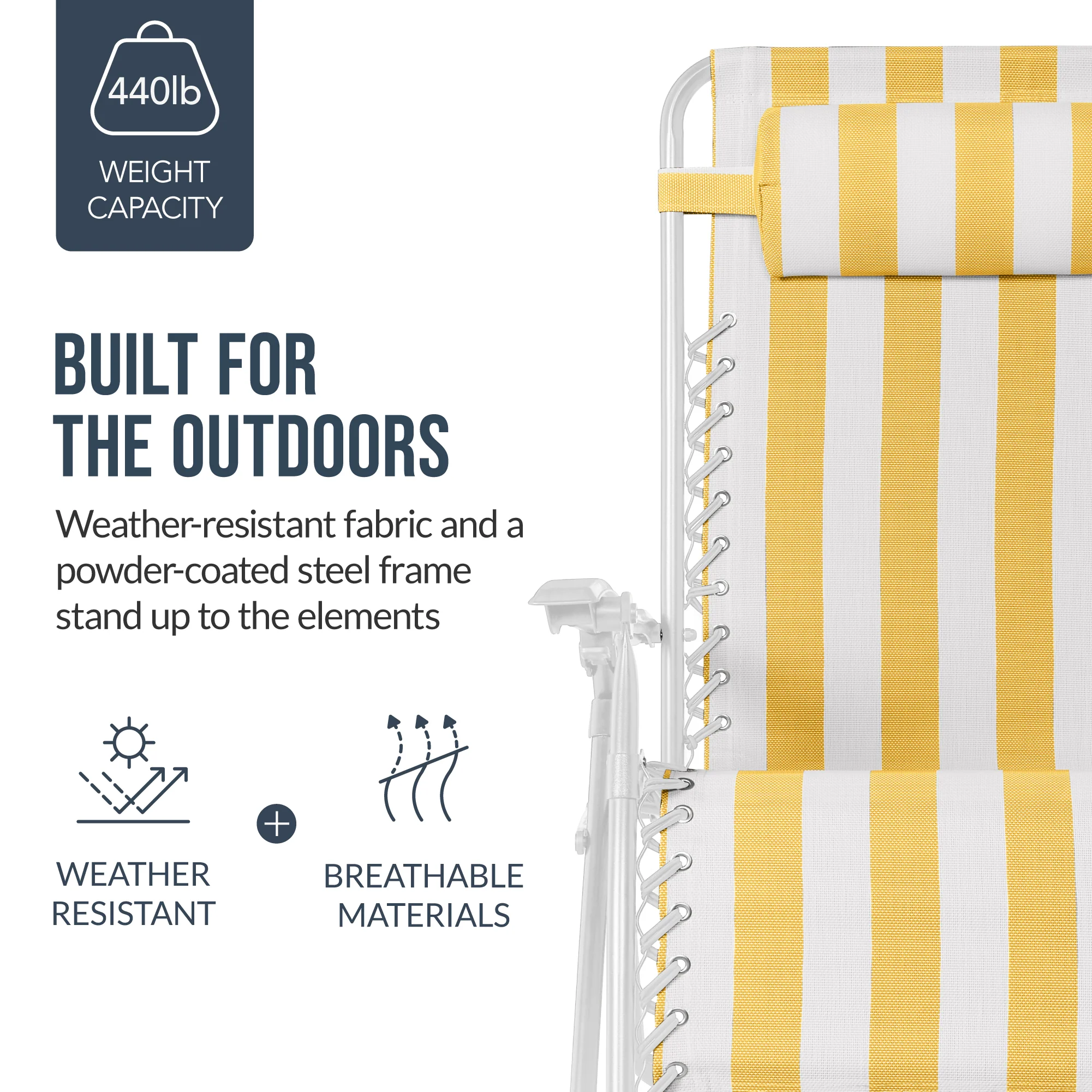 Set of 2 Extra Wide Adjustable Zero Gravity Patio Chair Recliners - Image 22