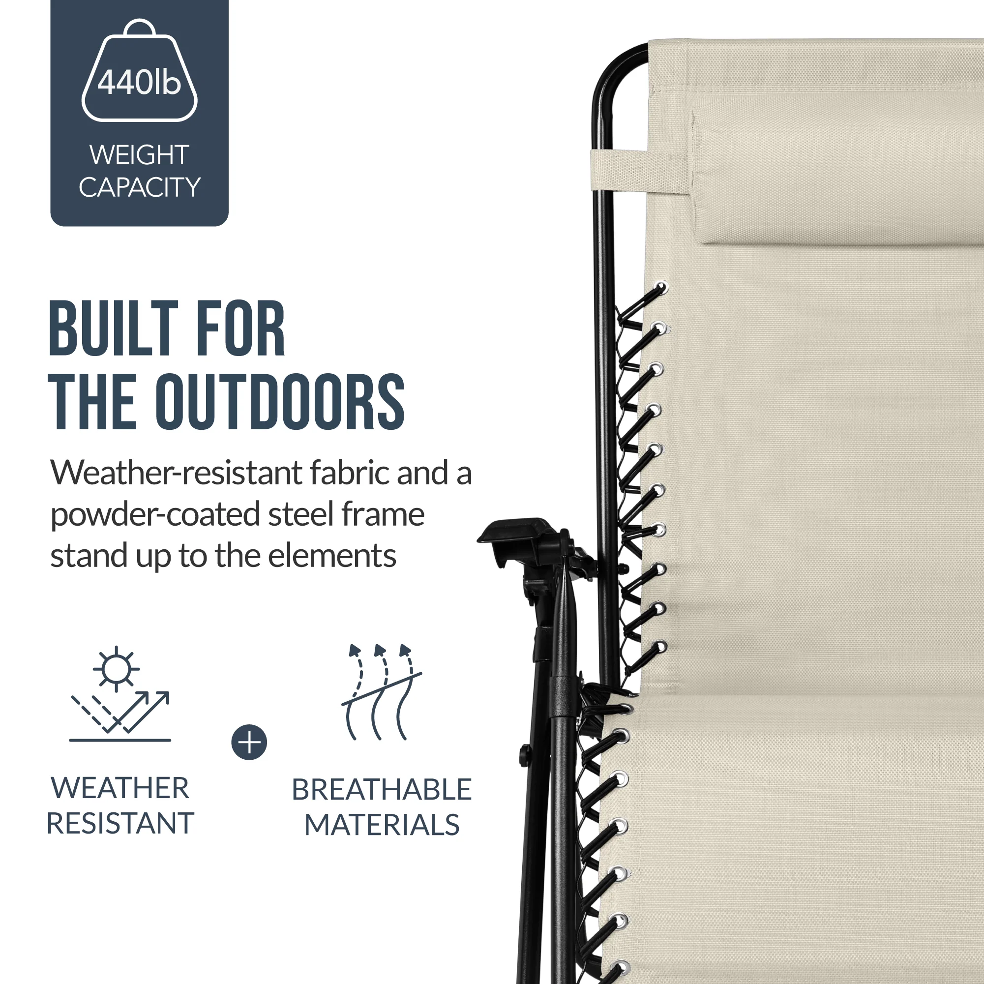 Set of 2 Extra Wide Adjustable Zero Gravity Patio Chair Recliners - Image 62