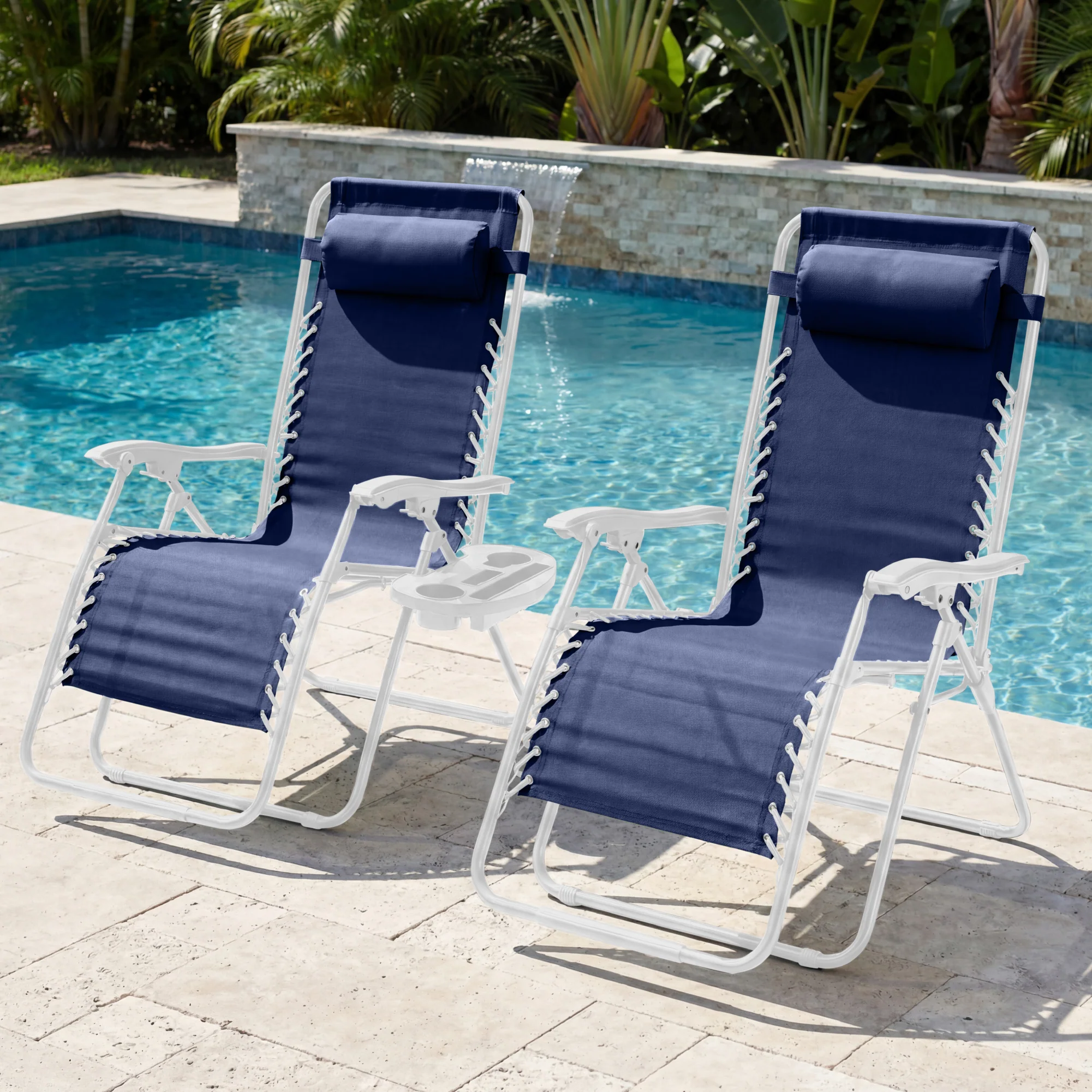 Set of 2 Extra Wide Adjustable Zero Gravity Patio Chair Recliners - Image 92