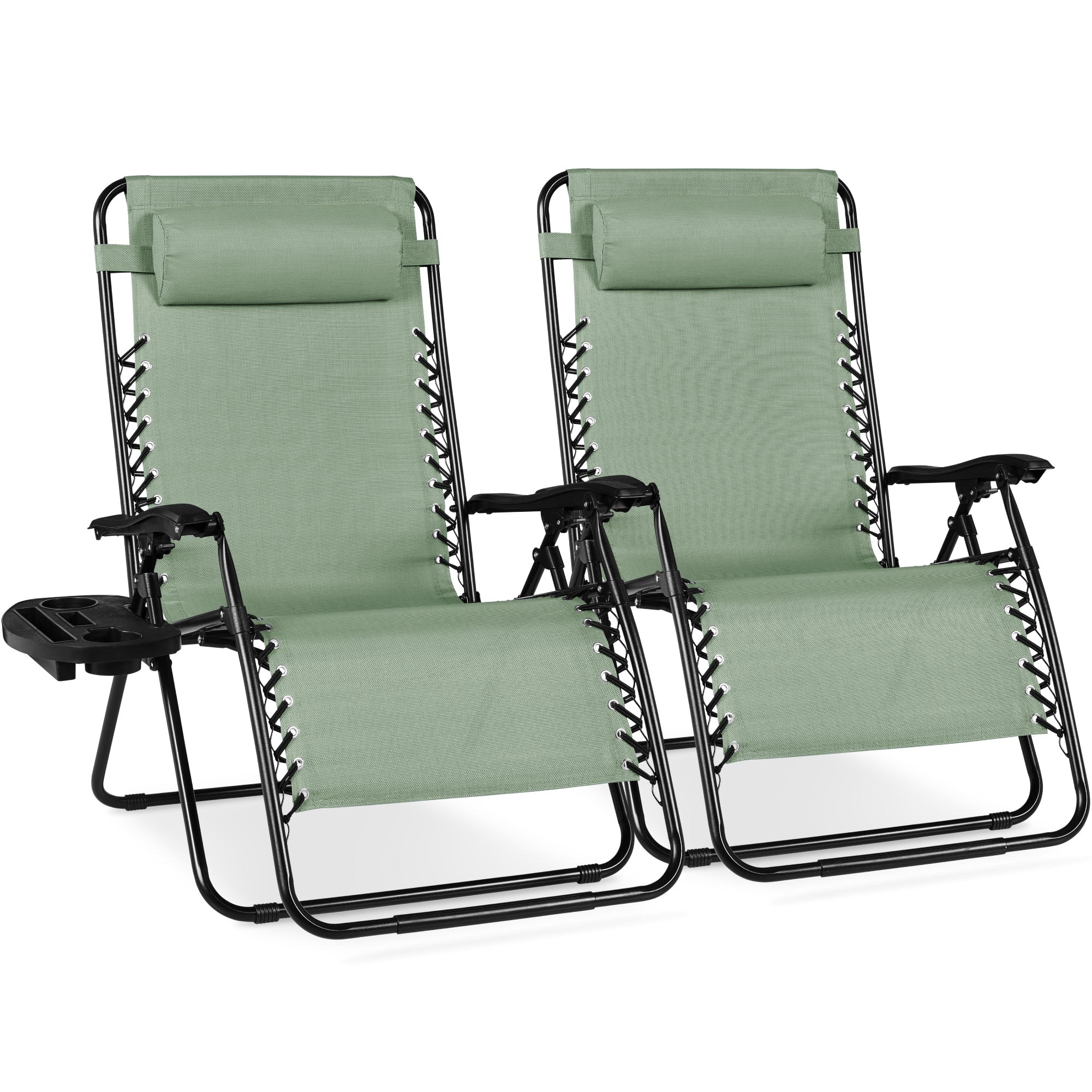 Set of 2 Extra Wide Adjustable Zero Gravity Patio Chair Recliners - Image 97