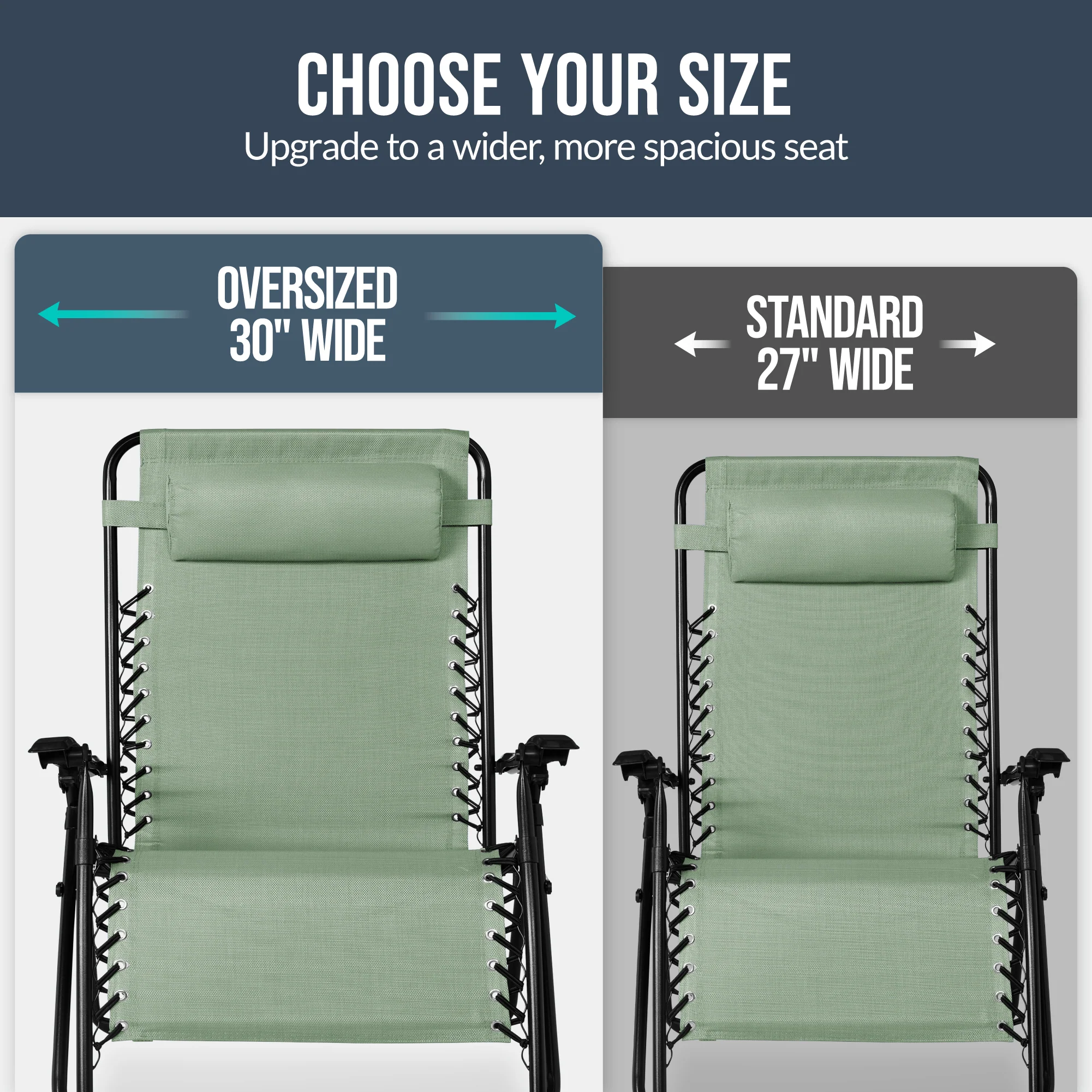 Set of 2 Extra Wide Adjustable Zero Gravity Patio Chair Recliners - Image 99