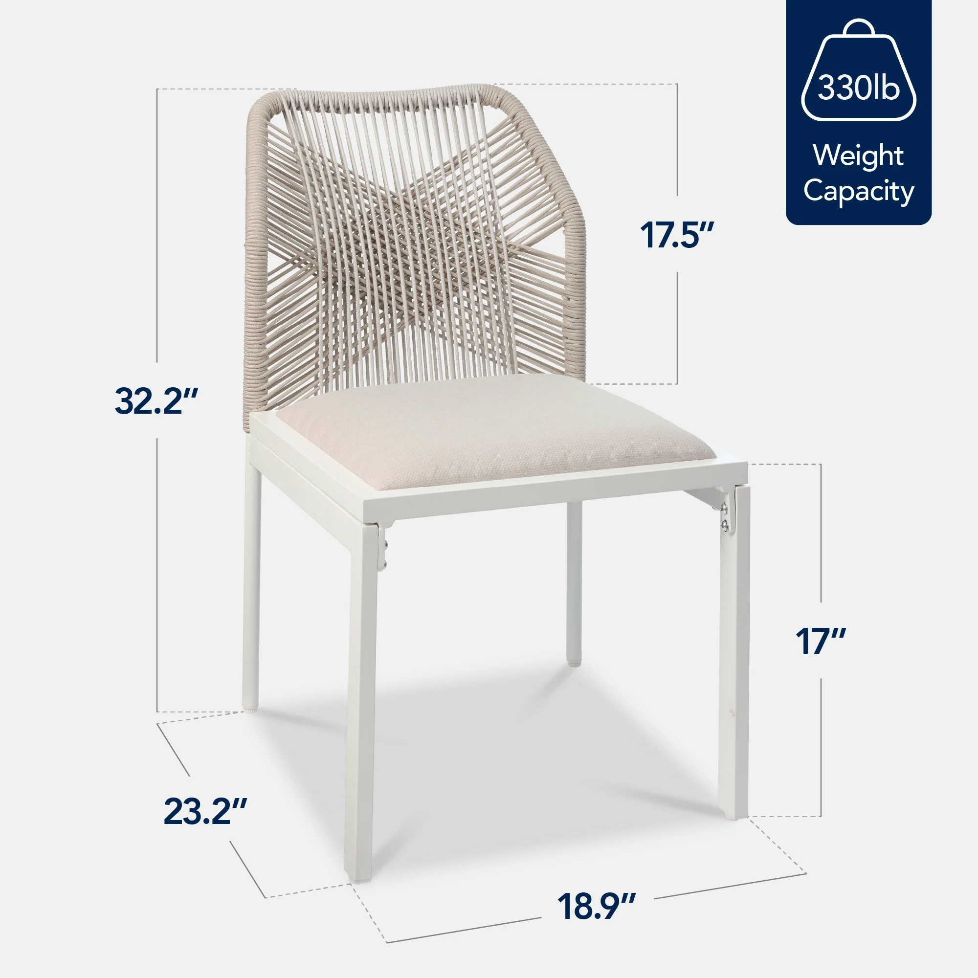 Set of 2 Indoor/Outdoor Aluminum Side Dining Chairs w/ All-Weather Rope - Image 30